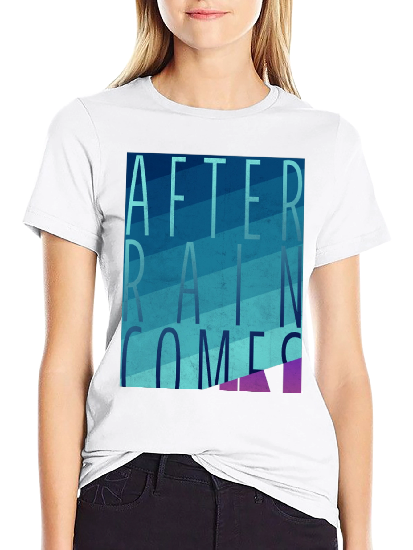 After Rain Comes T-Shirt Graphic Tee Mens Black Shirt