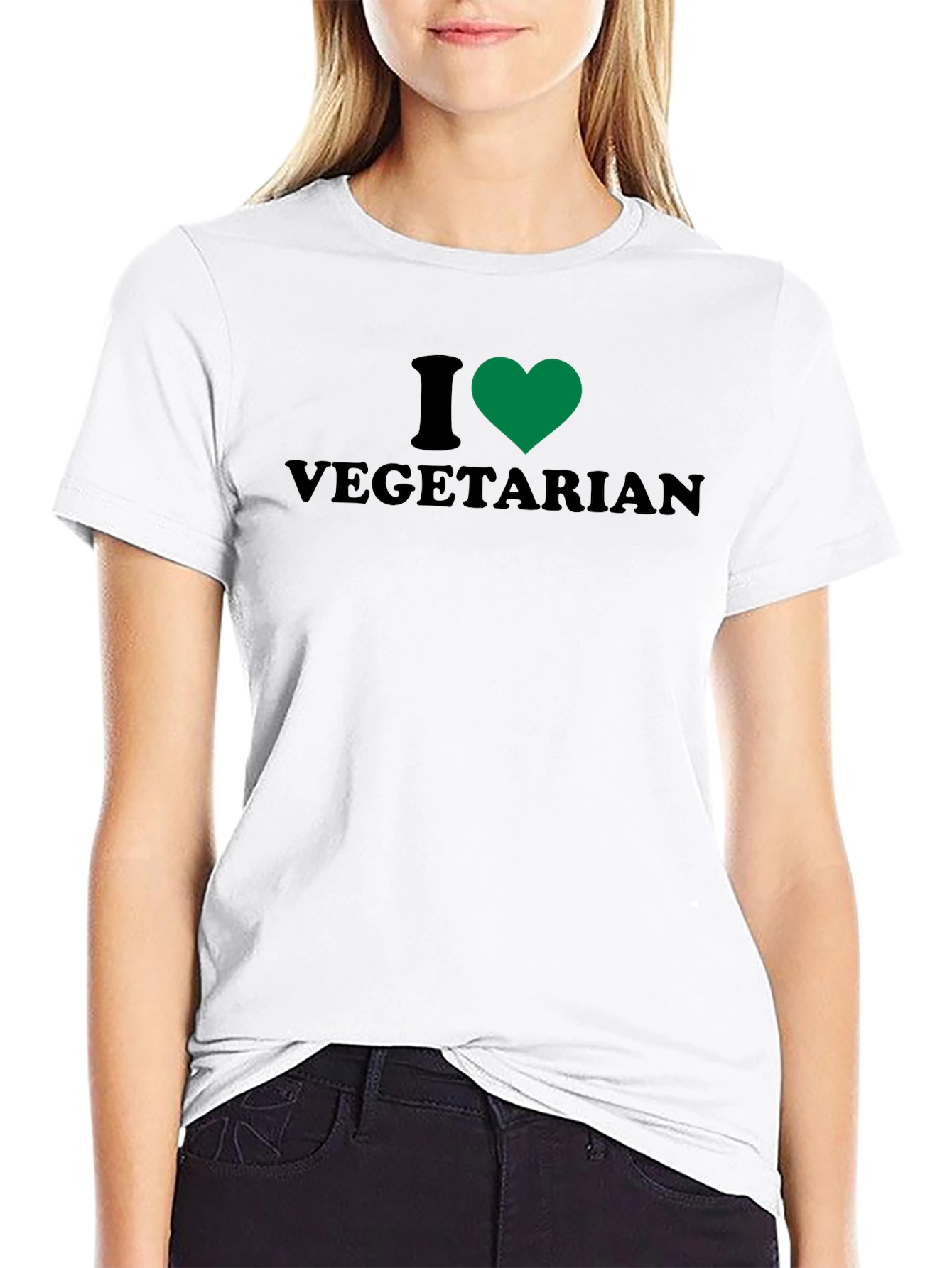 I Heart Vegetarian Black T-Shirt