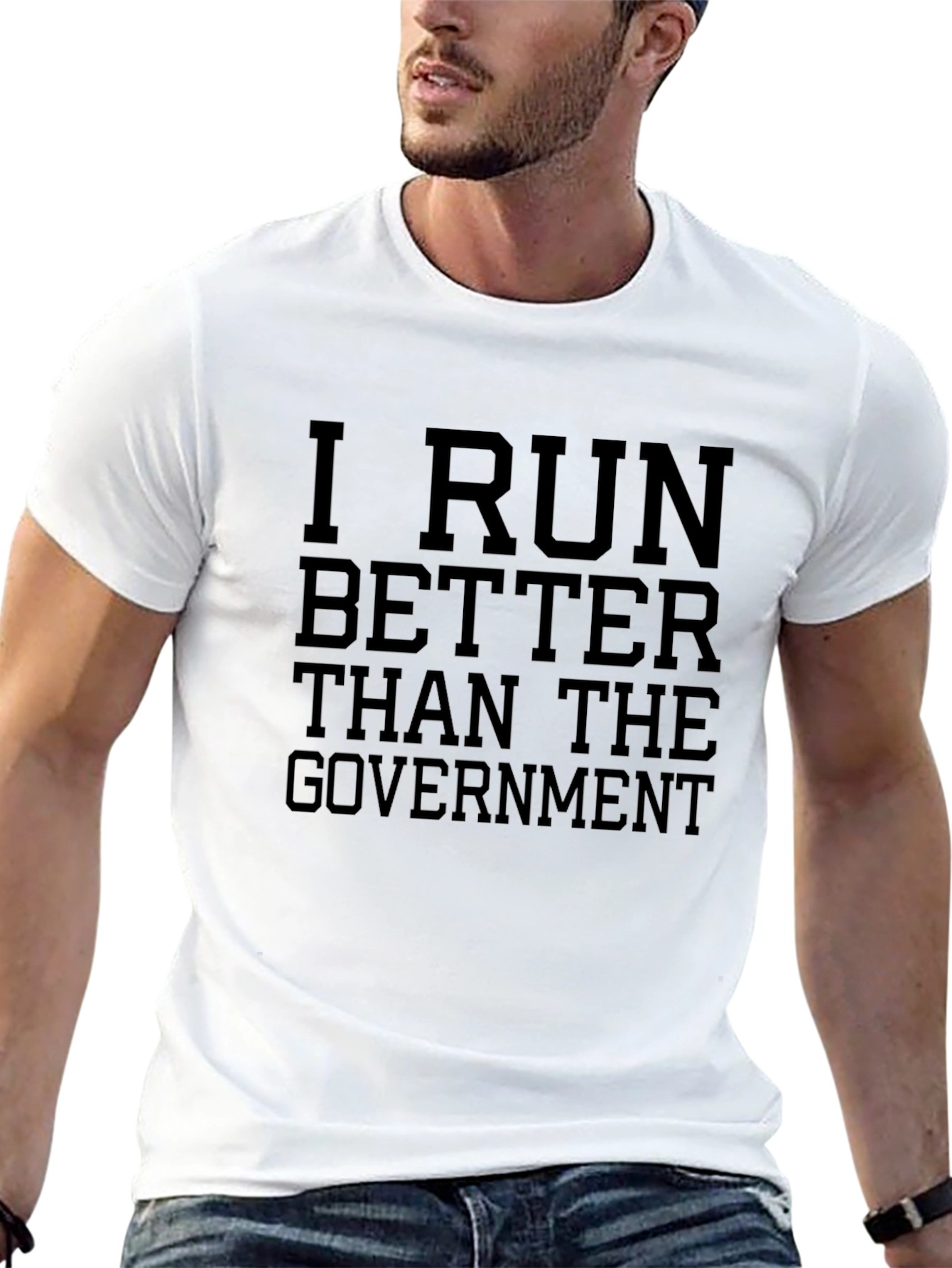 I Run Better Than the Government Black T-Shirt