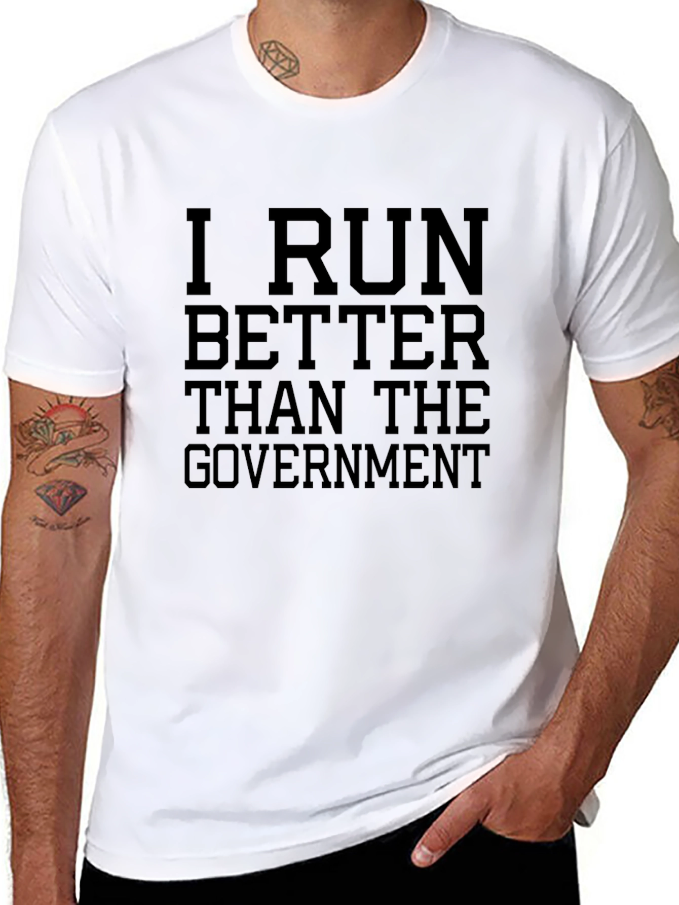 I Run Better Than the Government Black T-Shirt