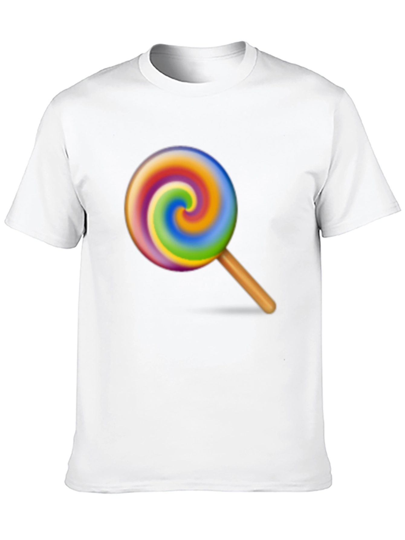 Rainbow Swirl Lollipop Graphic Tee - Casual Comfort