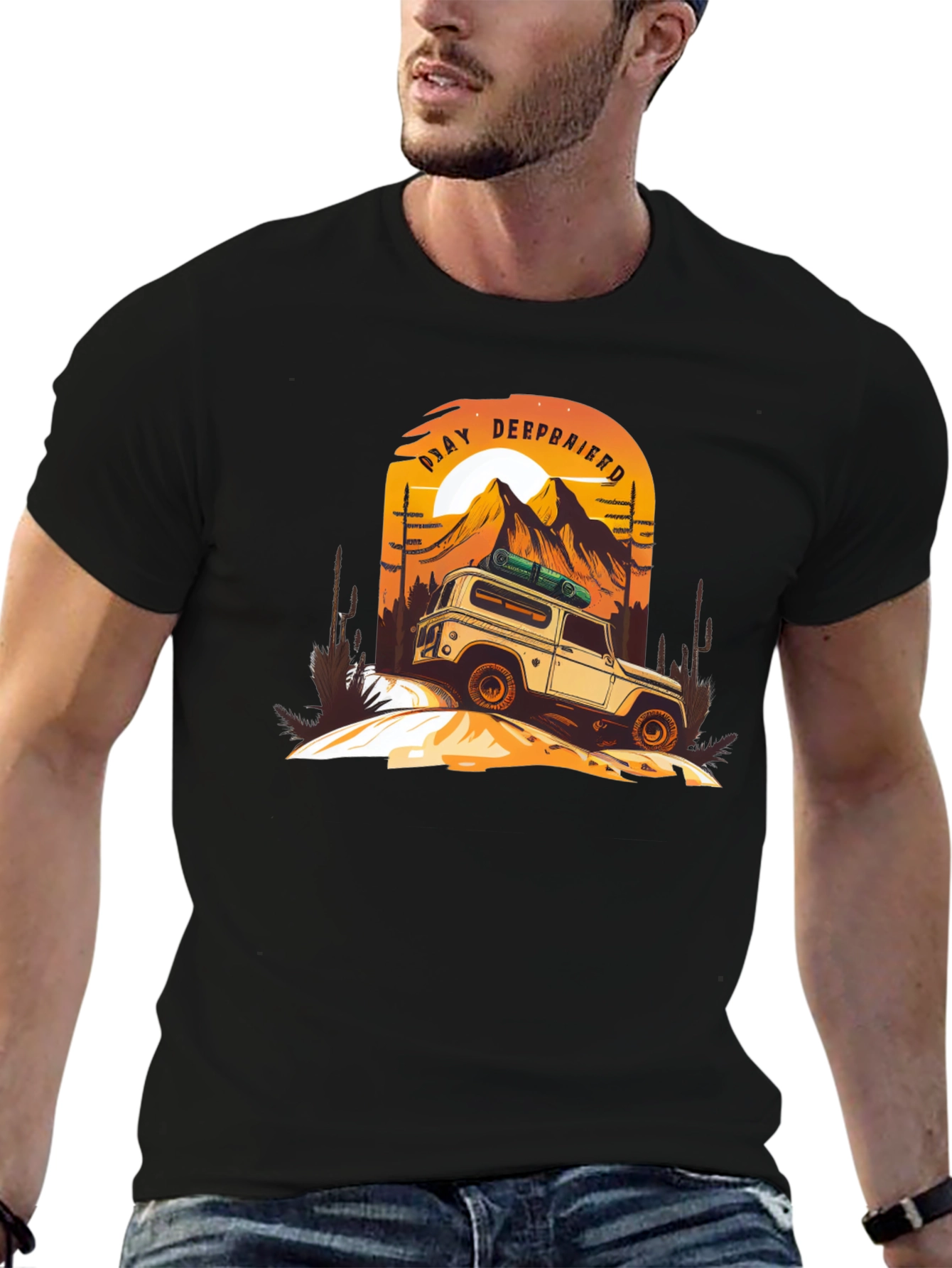 Stay Deep Biried Black Graphic T-Shirt