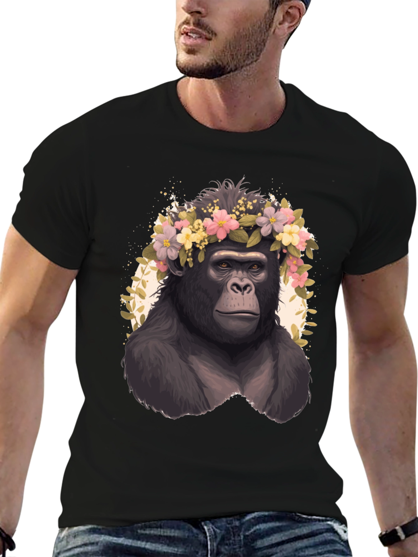 Gorilla Flower Crown T-Shirt
