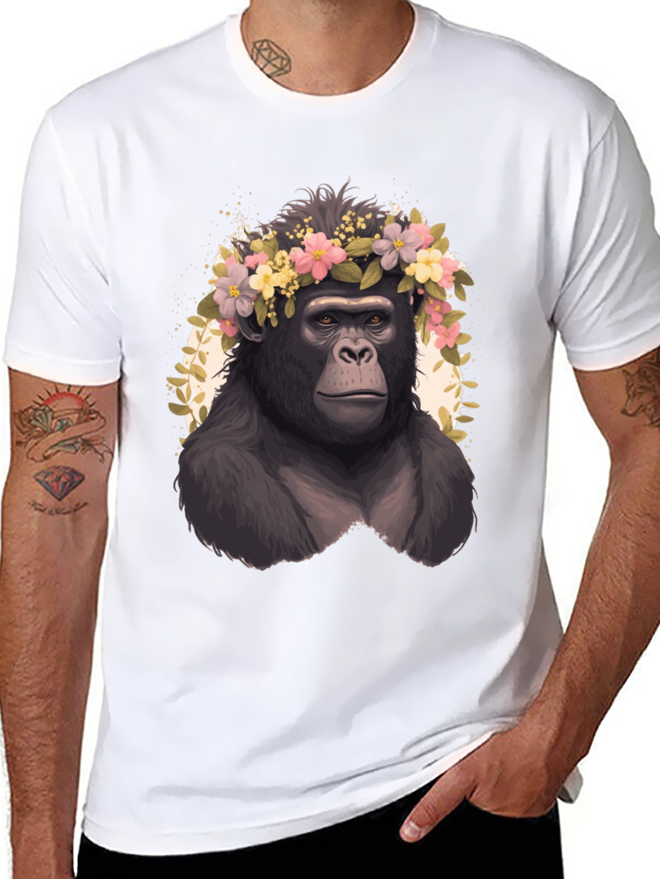 Gorilla Flower Crown T-Shirt