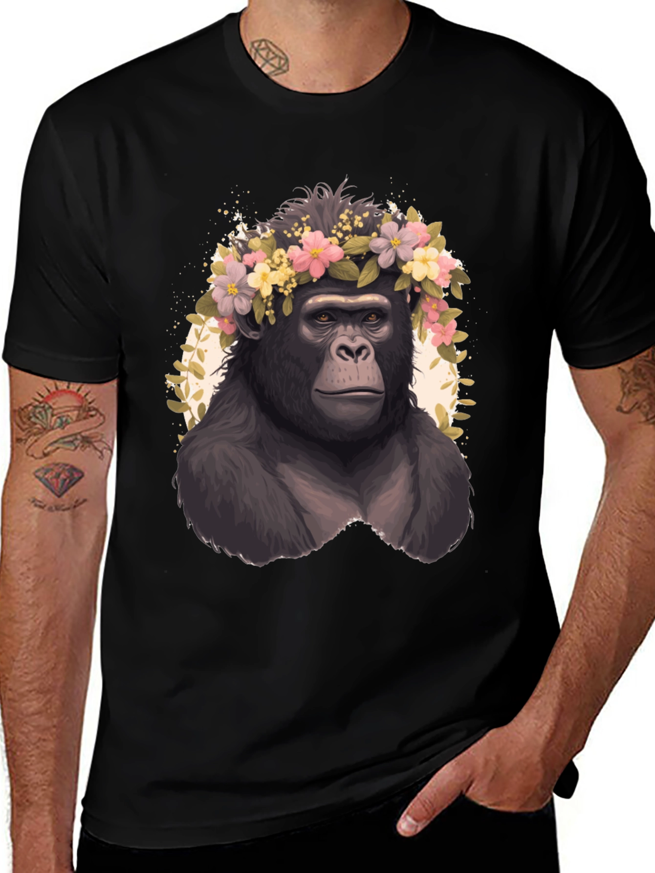 Gorilla Flower Crown T-Shirt