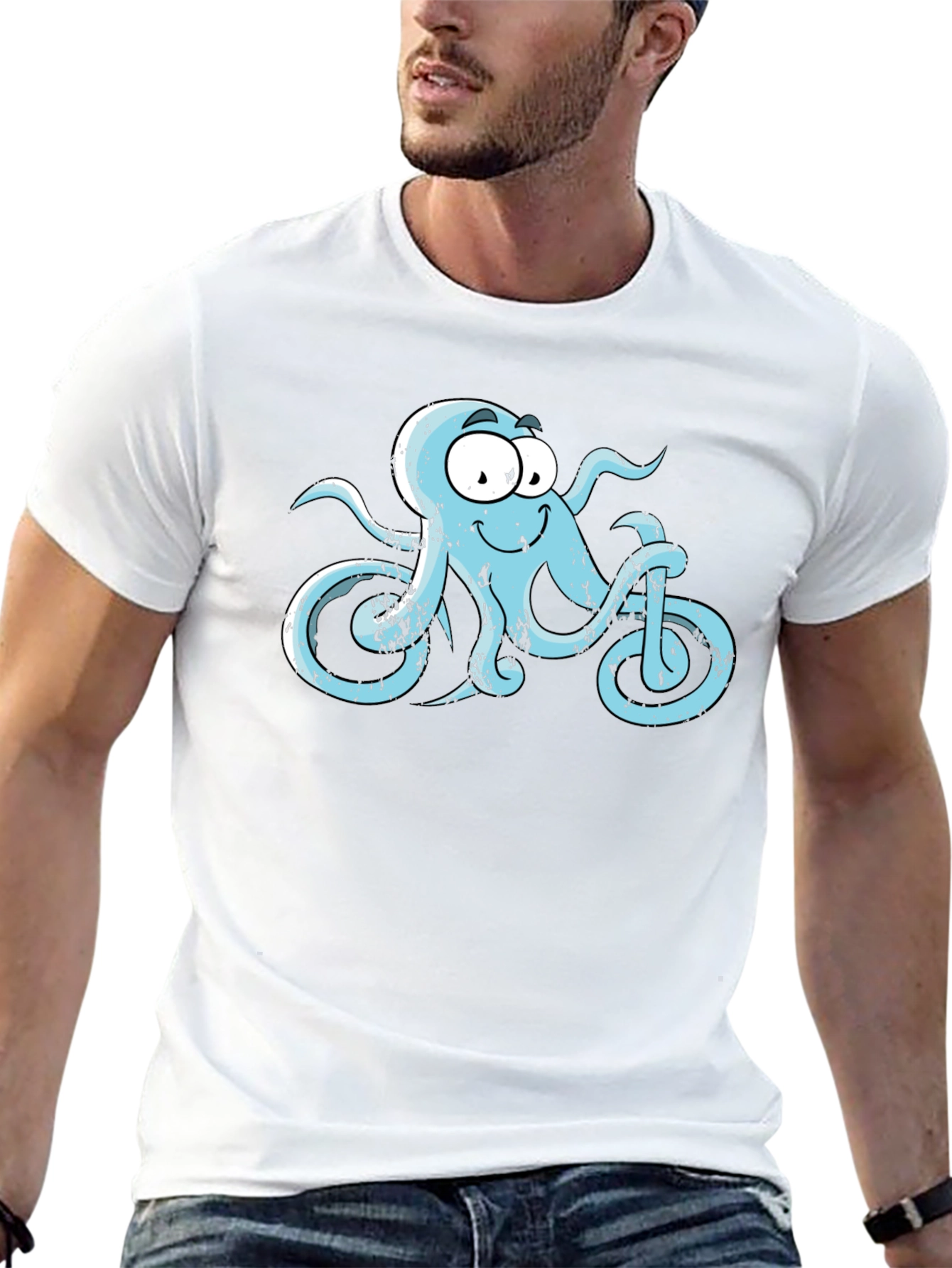 Octopus Bicycle Graphic T-Shirt