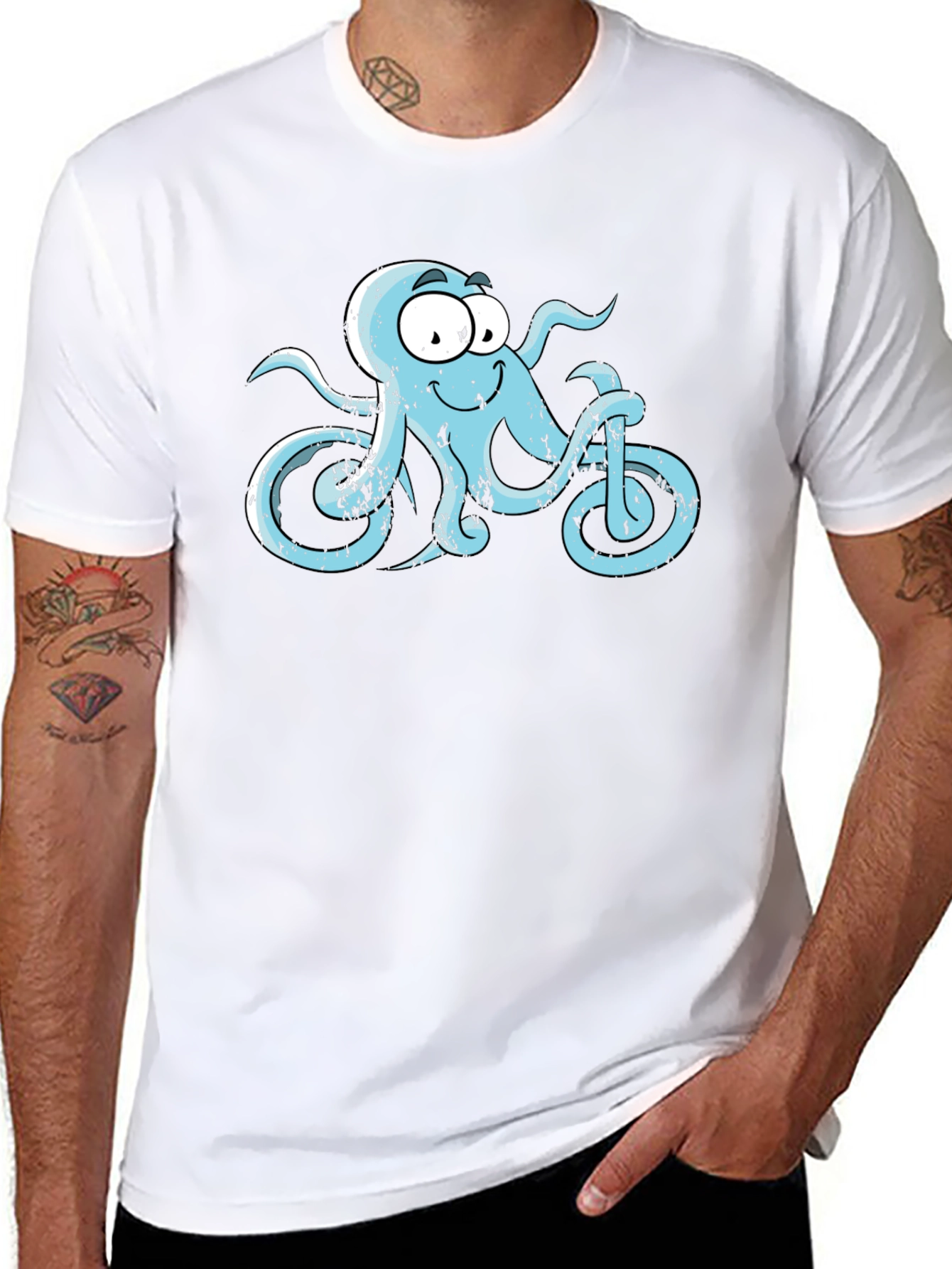 Octopus Bicycle Graphic T-Shirt