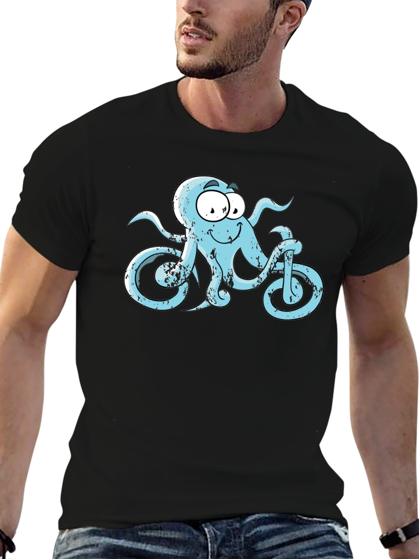 Octopus Bicycle Graphic T-Shirt