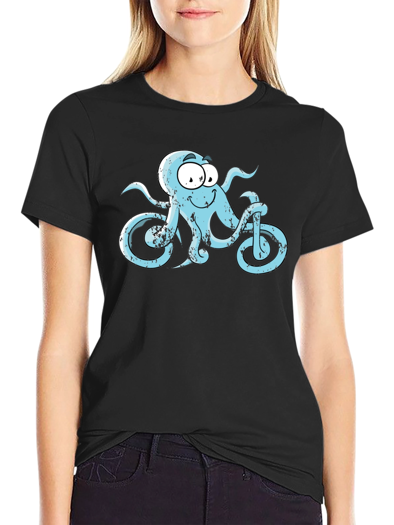 Octopus Bicycle Graphic T-Shirt