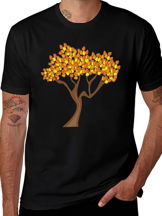 Fall Tree Graphic Tee - Stylish Black T-Shirt