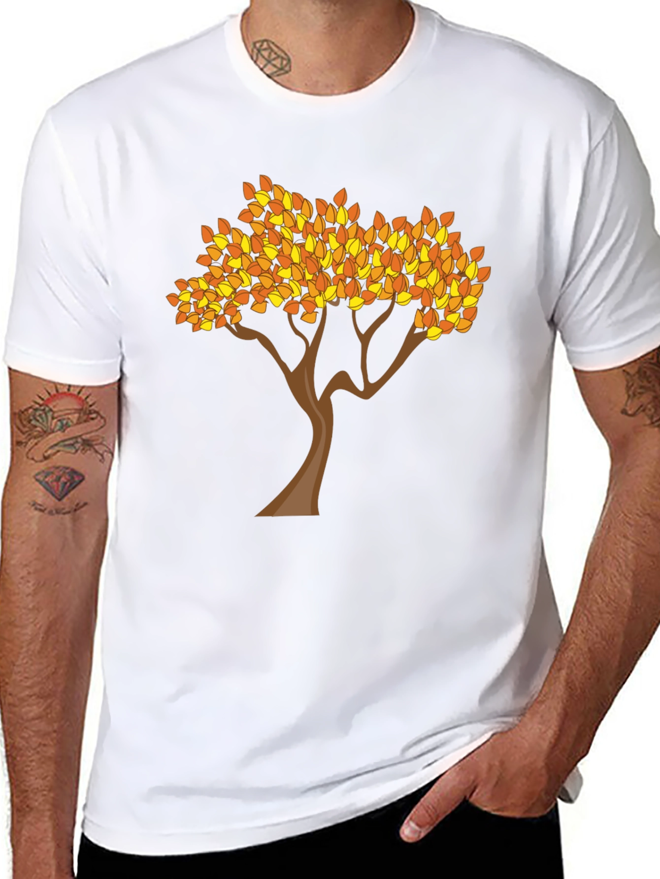 Fall Tree Graphic Tee - Stylish Black T-Shirt