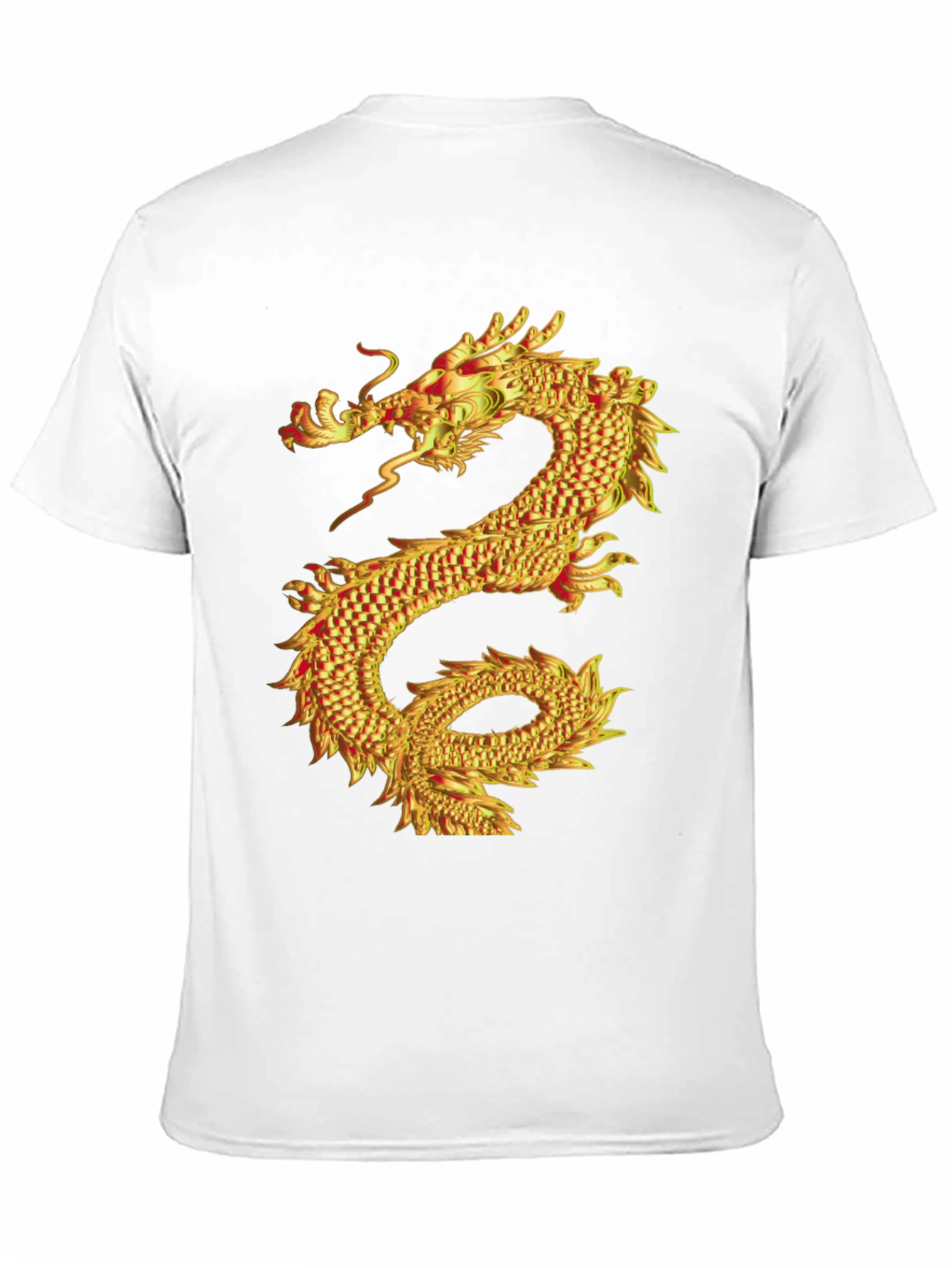 Golden Dragon Graphic Print Black T-Shirt