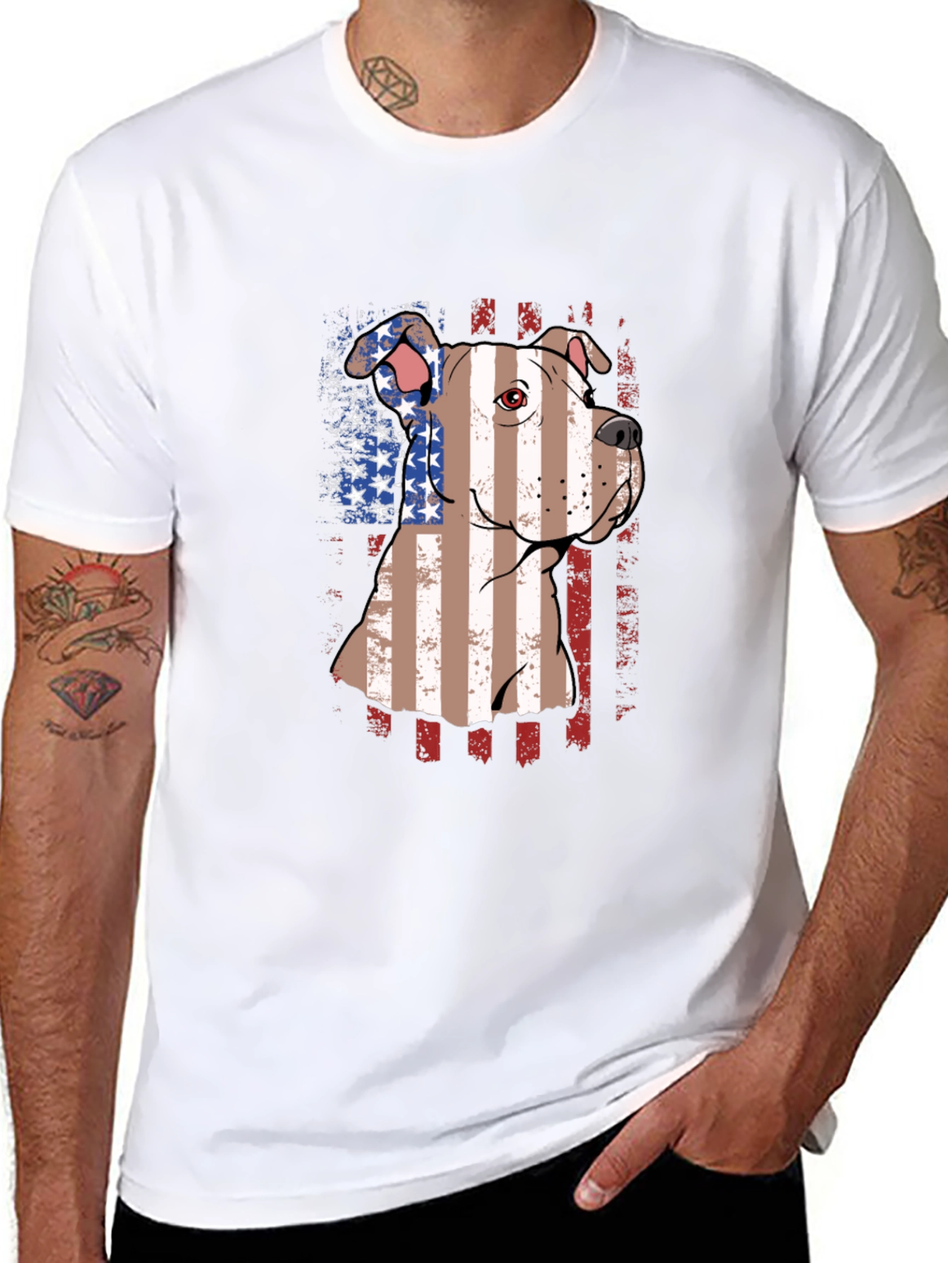 American Pit Bull Dog Patriotic T-Shirt