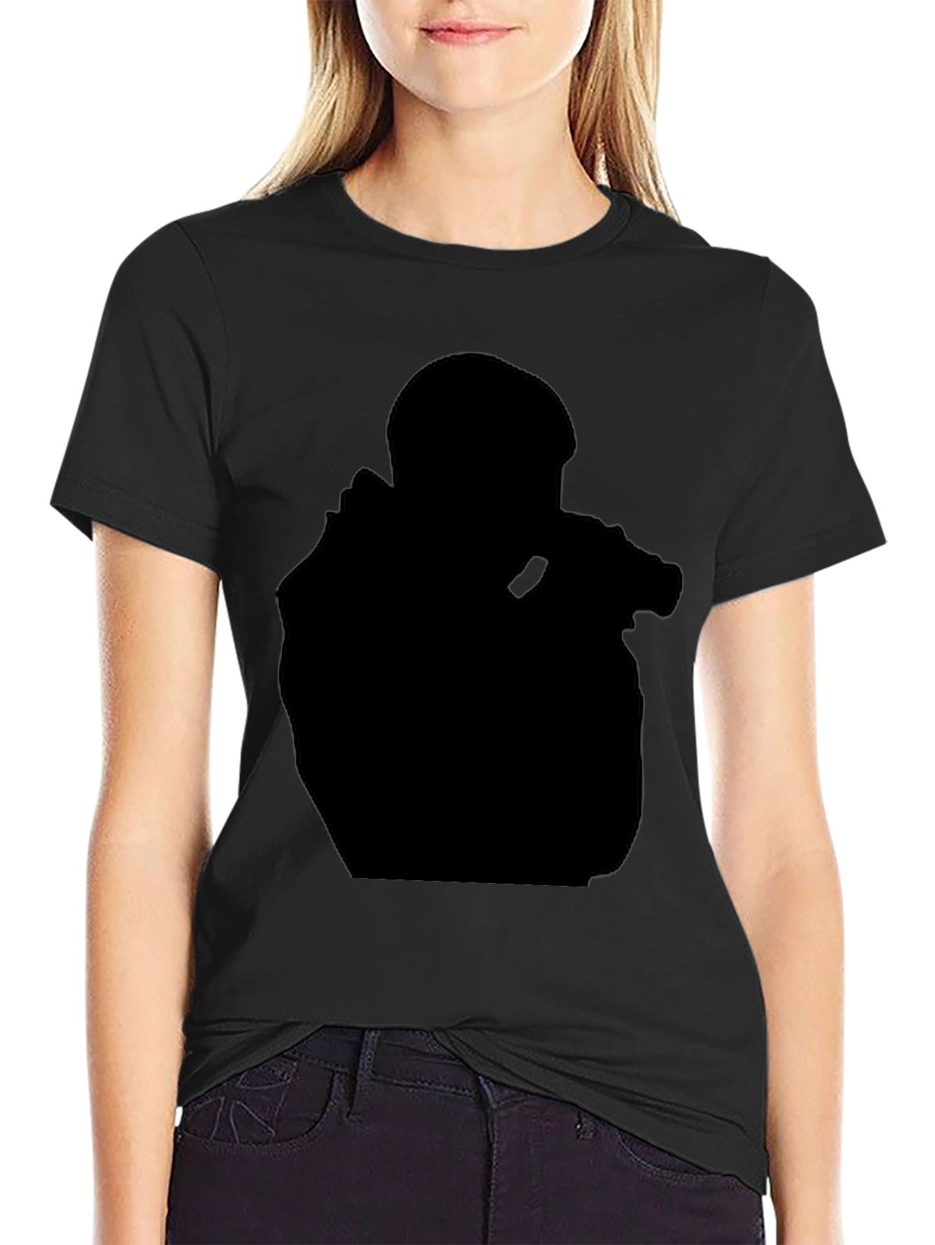 Black Graphic Tee - Silhouette Design