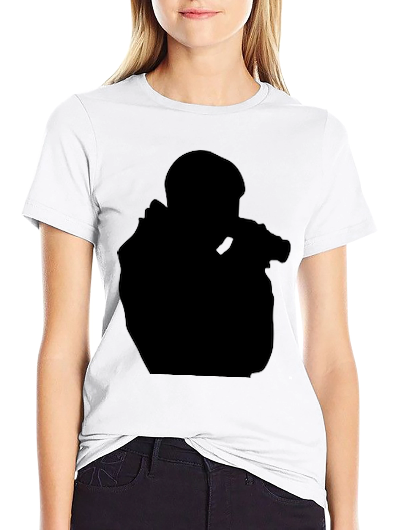 Black Graphic Tee - Silhouette Design