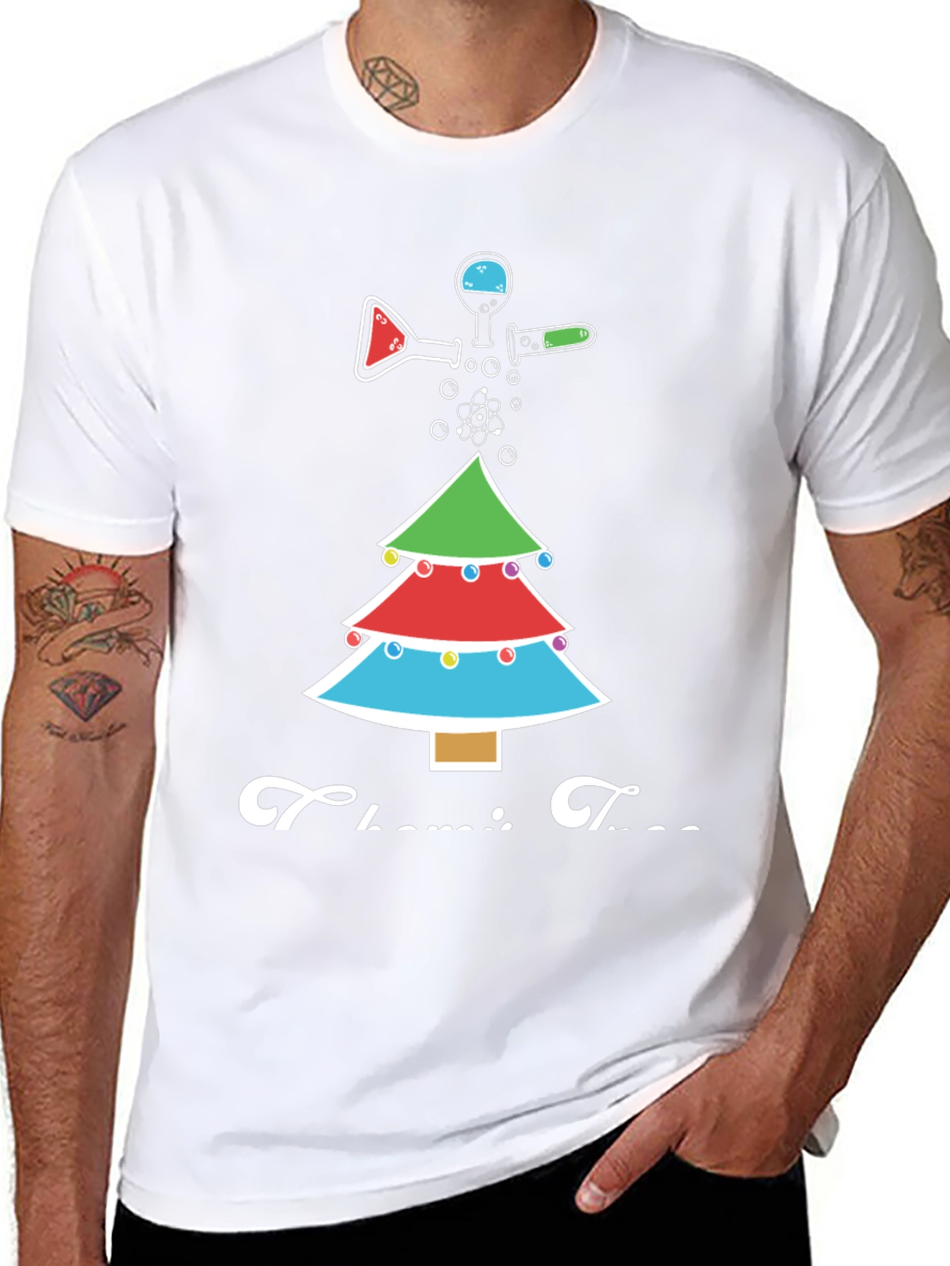Chemistry Tree Graphic Tee - Science Christmas T-Shirt