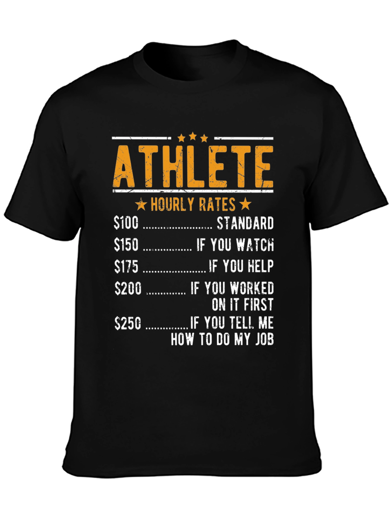Athlete Hourly Rates Graphic Tee