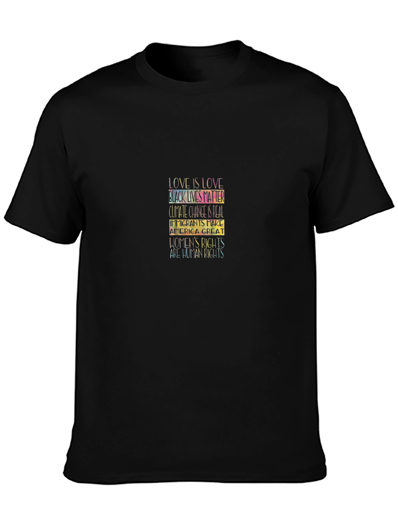 Equality Statement Black T-Shirt Love is Love Human Rights