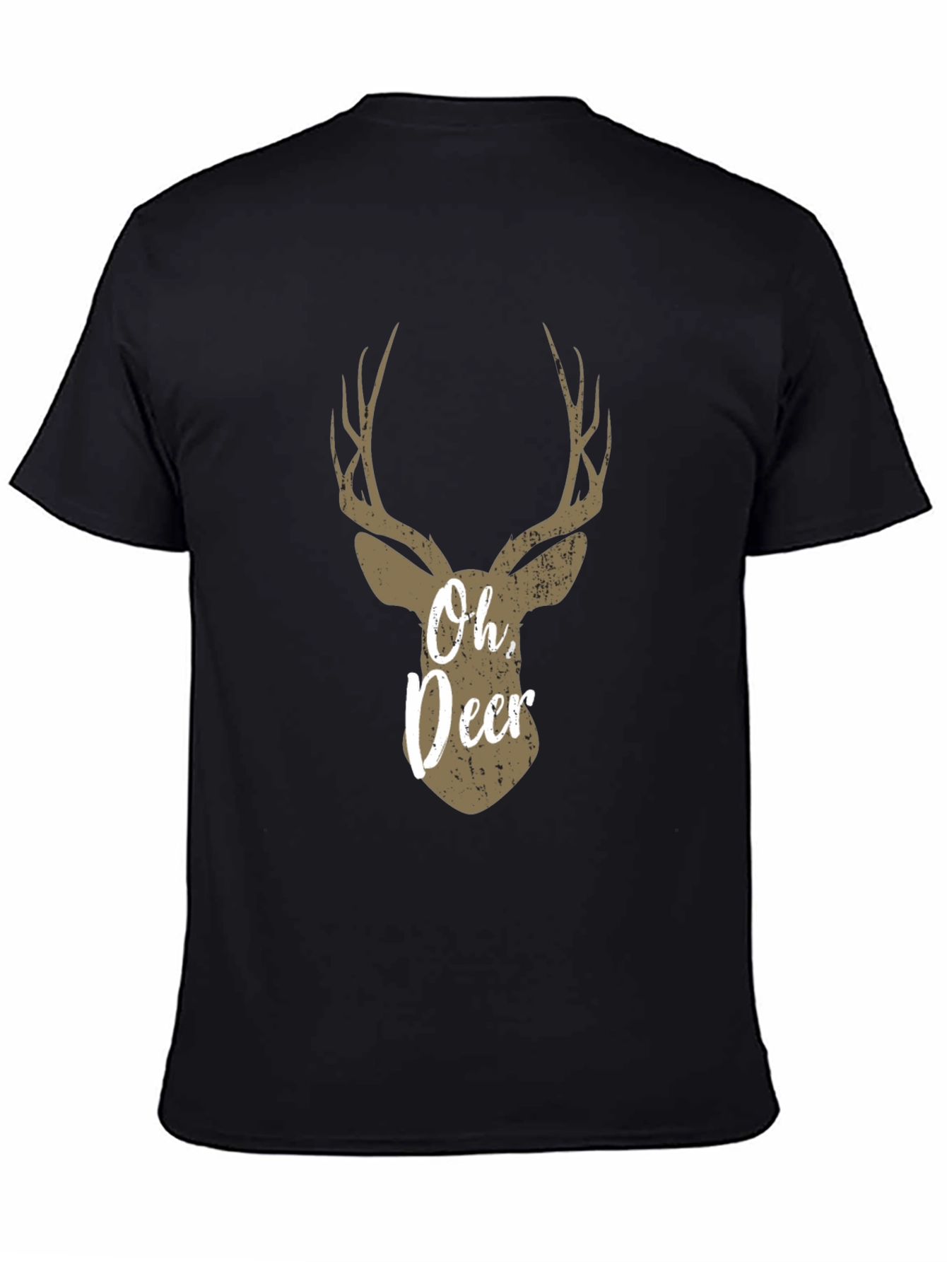 Oh Deer Graphic T-Shirt - Black Casual Tee