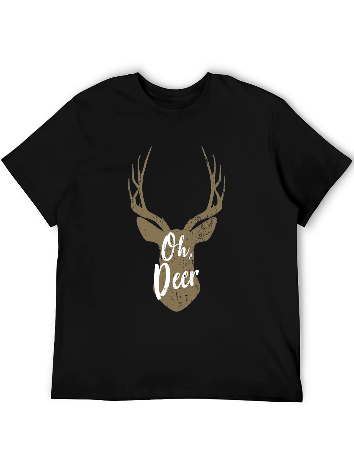 Oh Deer Graphic T-Shirt - Black Casual Tee