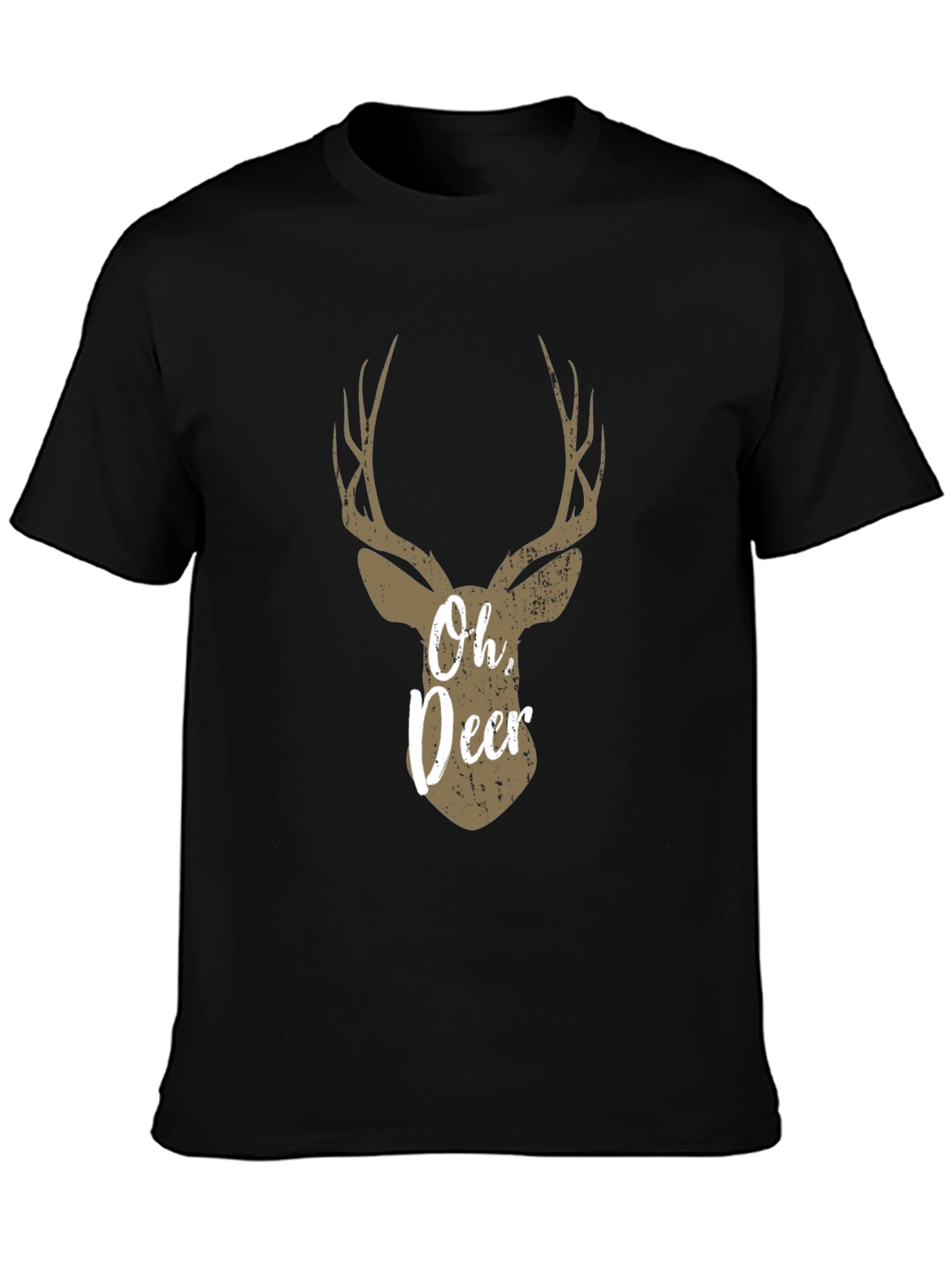 Oh Deer Graphic T-Shirt - Black Casual Tee