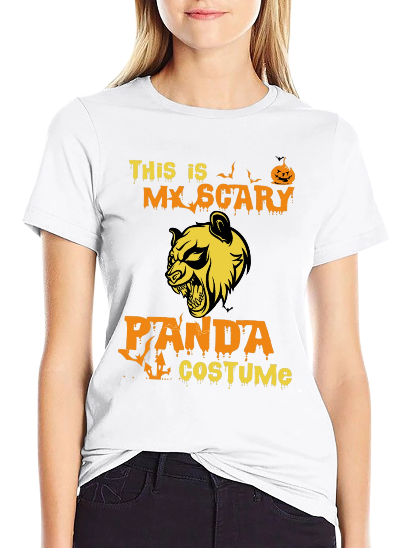 Scary Panda Halloween Costume Graphic Tee