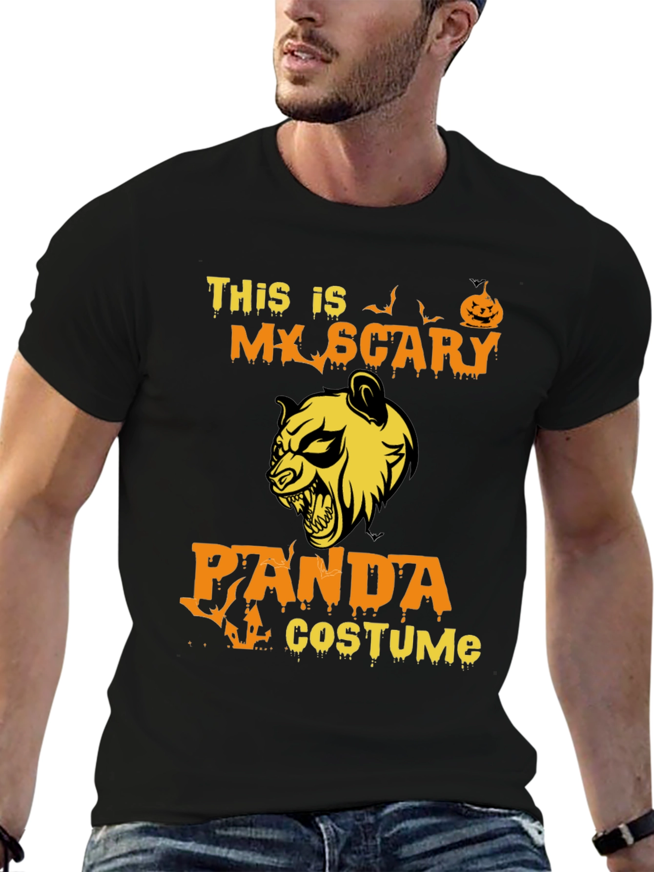 Scary Panda Halloween Costume Graphic Tee