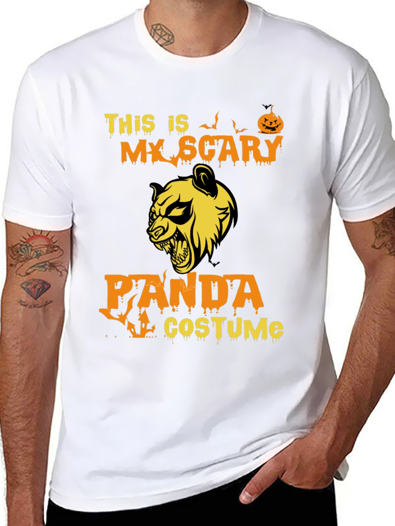 Scary Panda Halloween Costume Graphic Tee