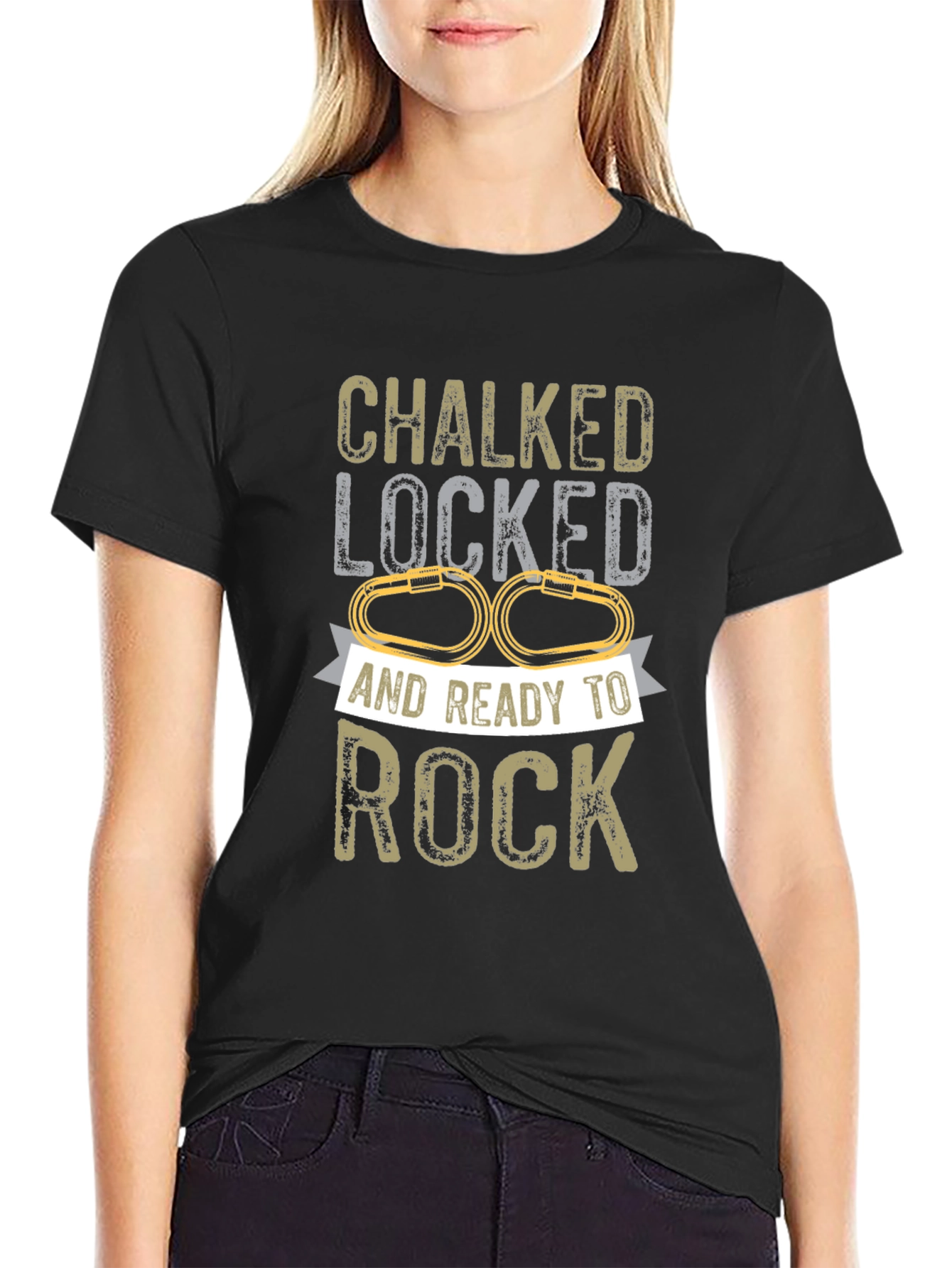 Chalked Locked Ready To Rock Climbing T-Shirt