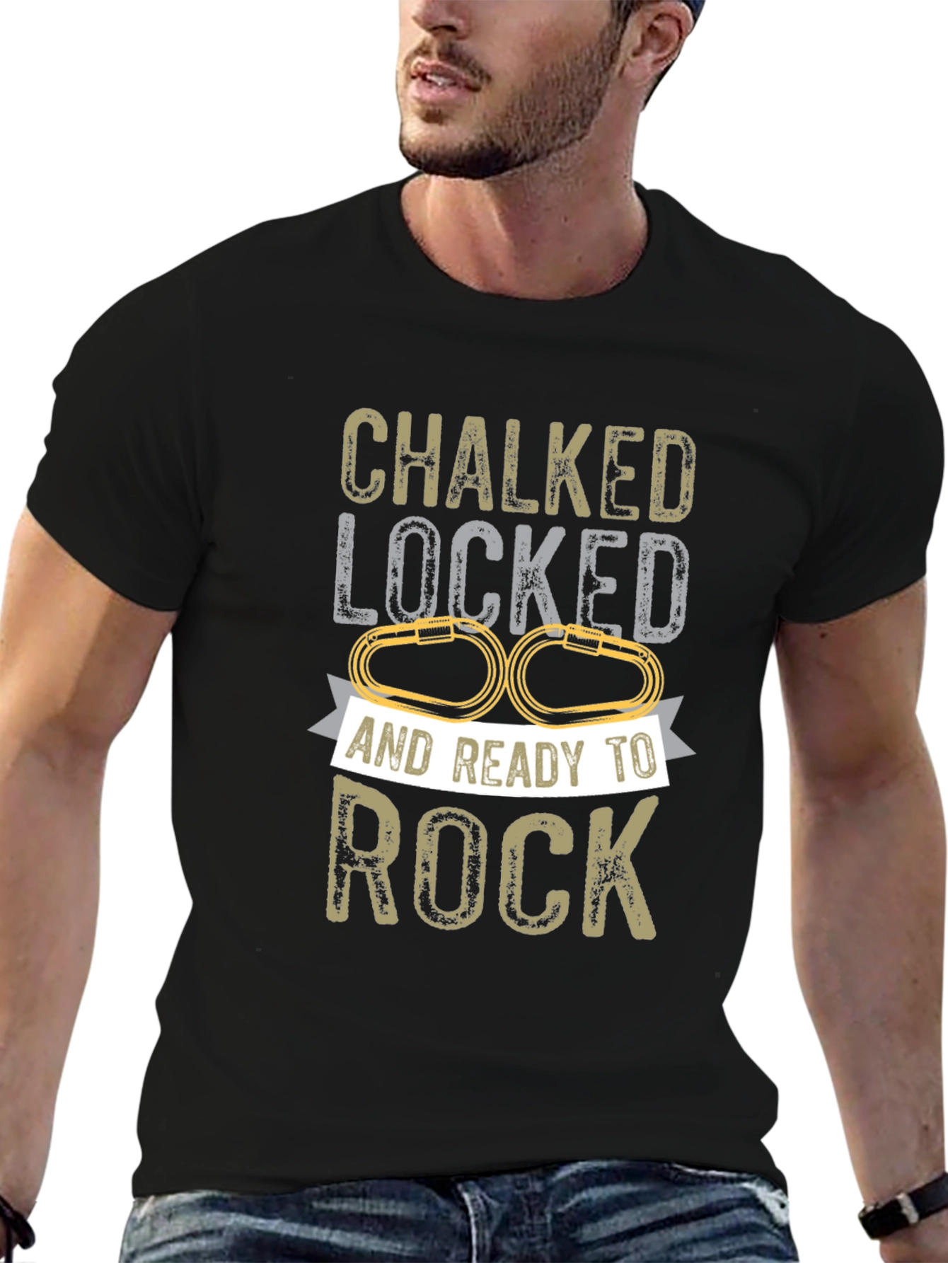 Chalked Locked Ready To Rock Climbing T-Shirt