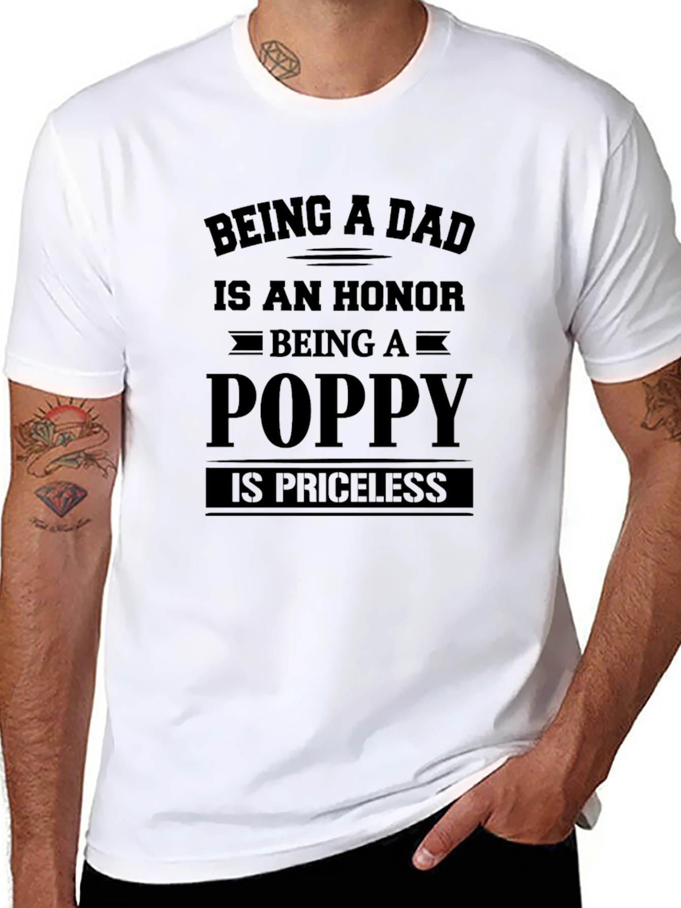 Dad Poppy T-Shirt: Honor & Priceless
