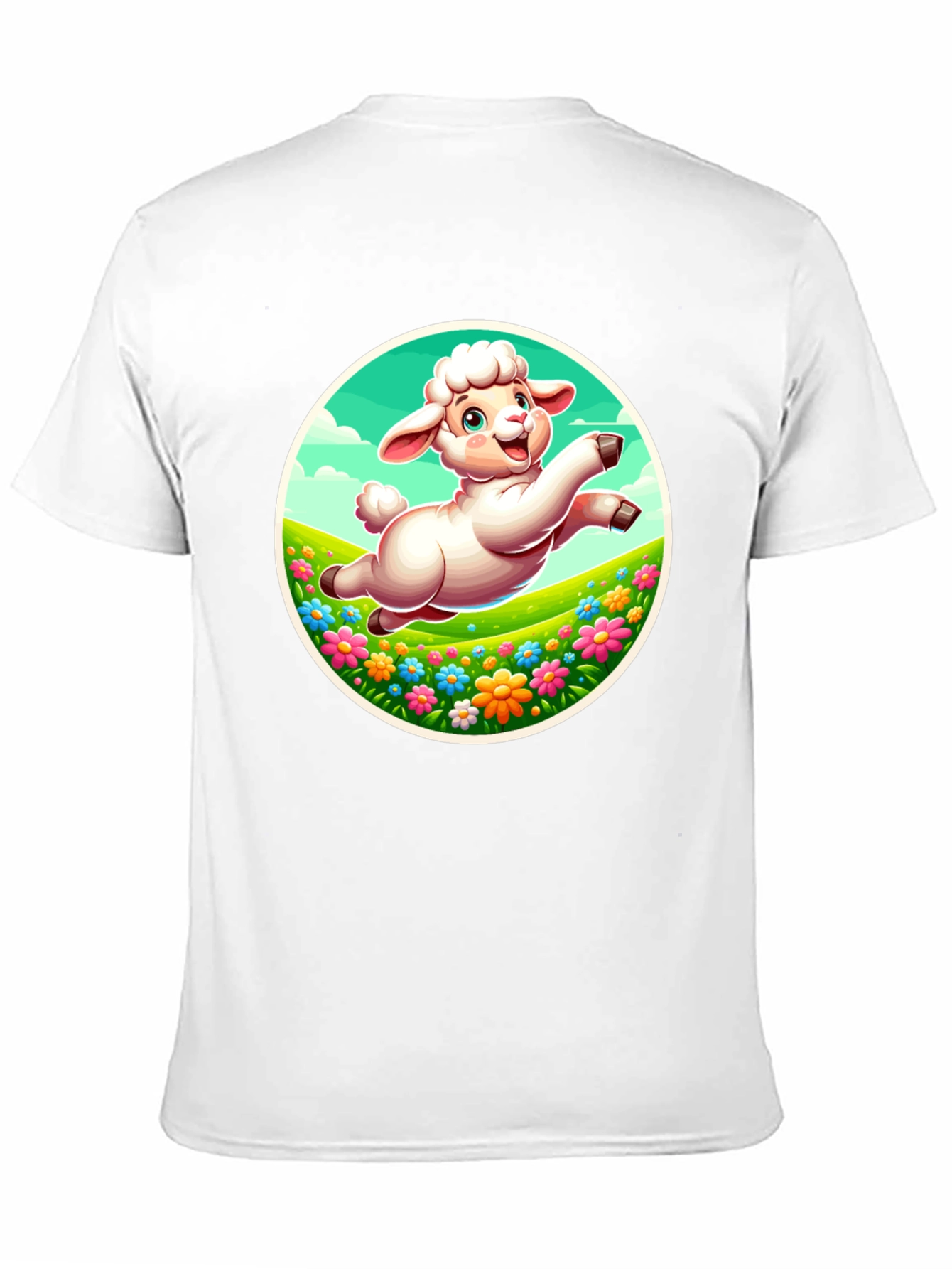 Cute Lamb Graphic Tee - Black Cotton Comfort