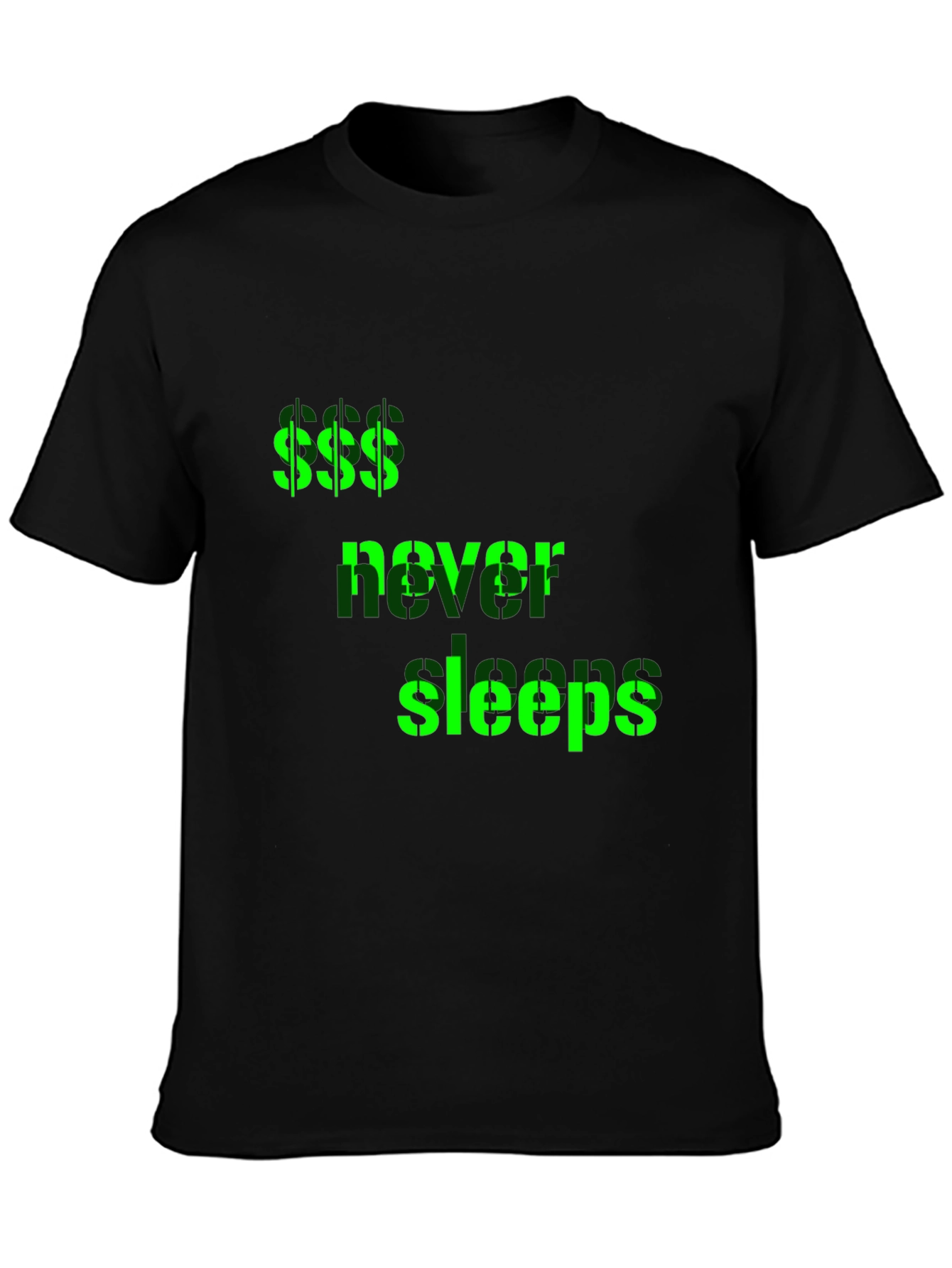 Money Never Sleeps Graphic Tee - Black