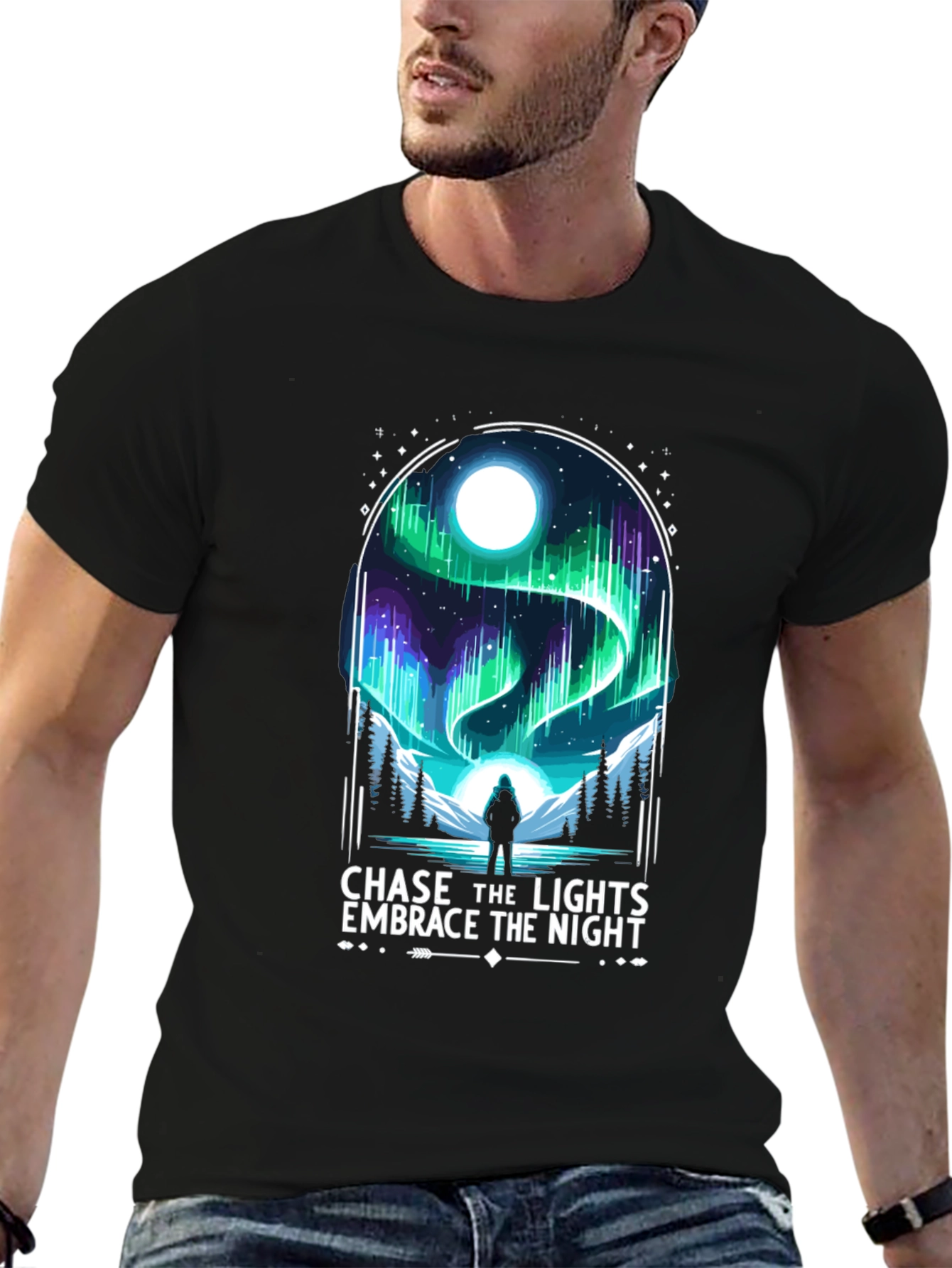 Chase the Lights Mens Black T-Shirt