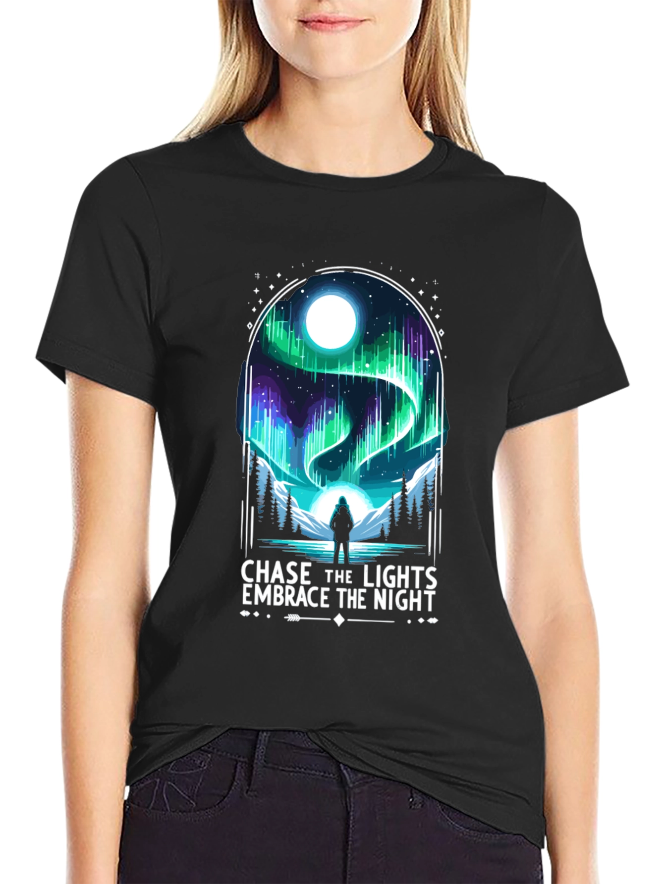 Chase the Lights Mens Black T-Shirt