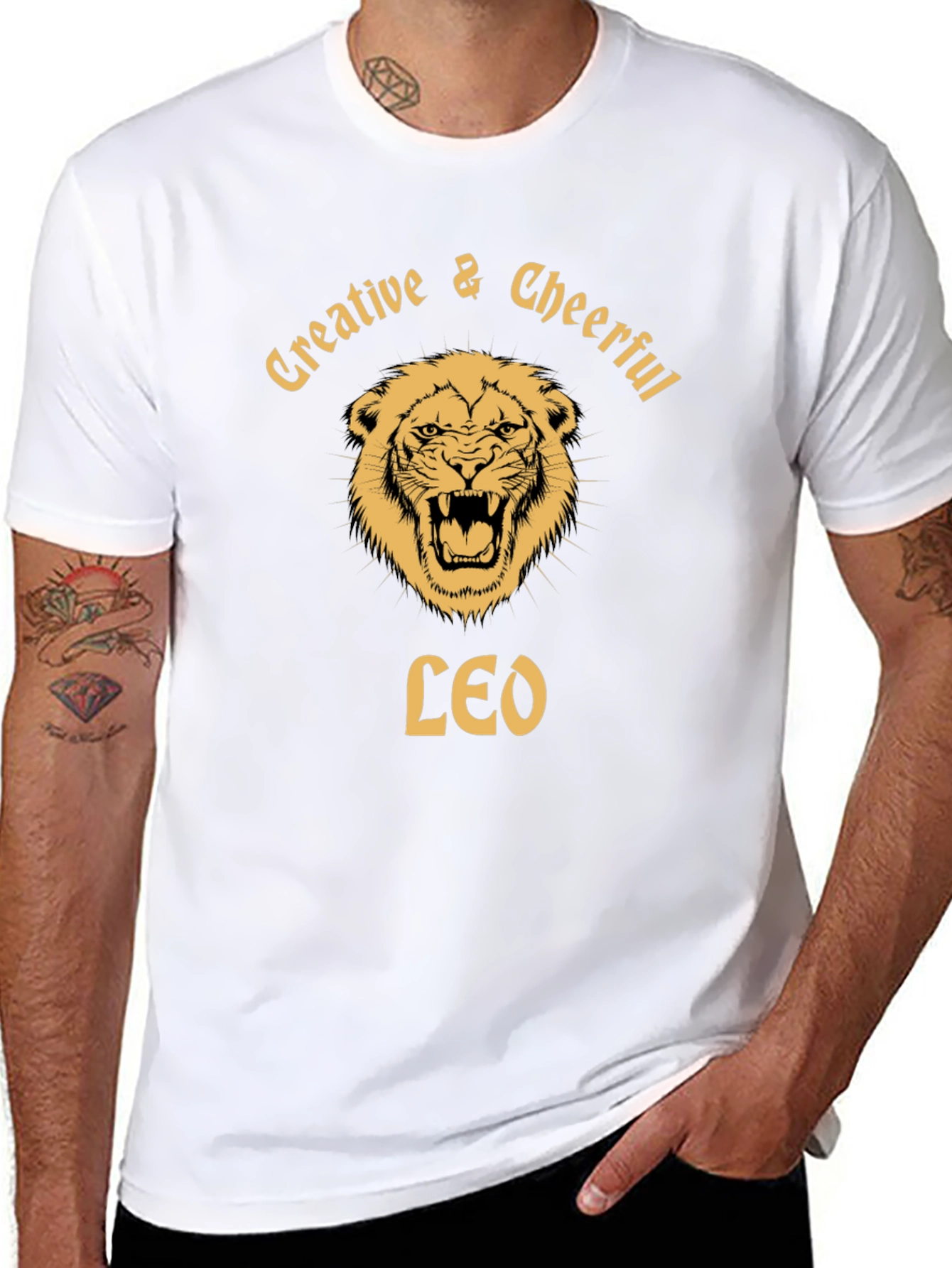 Creative & Cheerful Leo Black T-Shirt