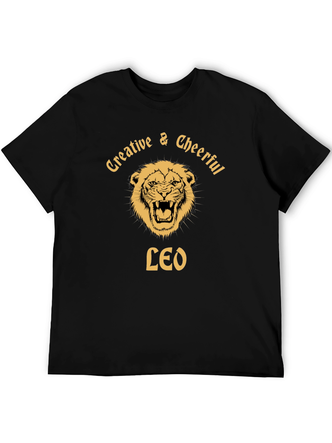 Creative & Cheerful Leo Black T-Shirt