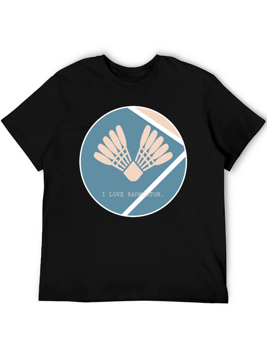 I Love Badminton Graphic Tee - Black