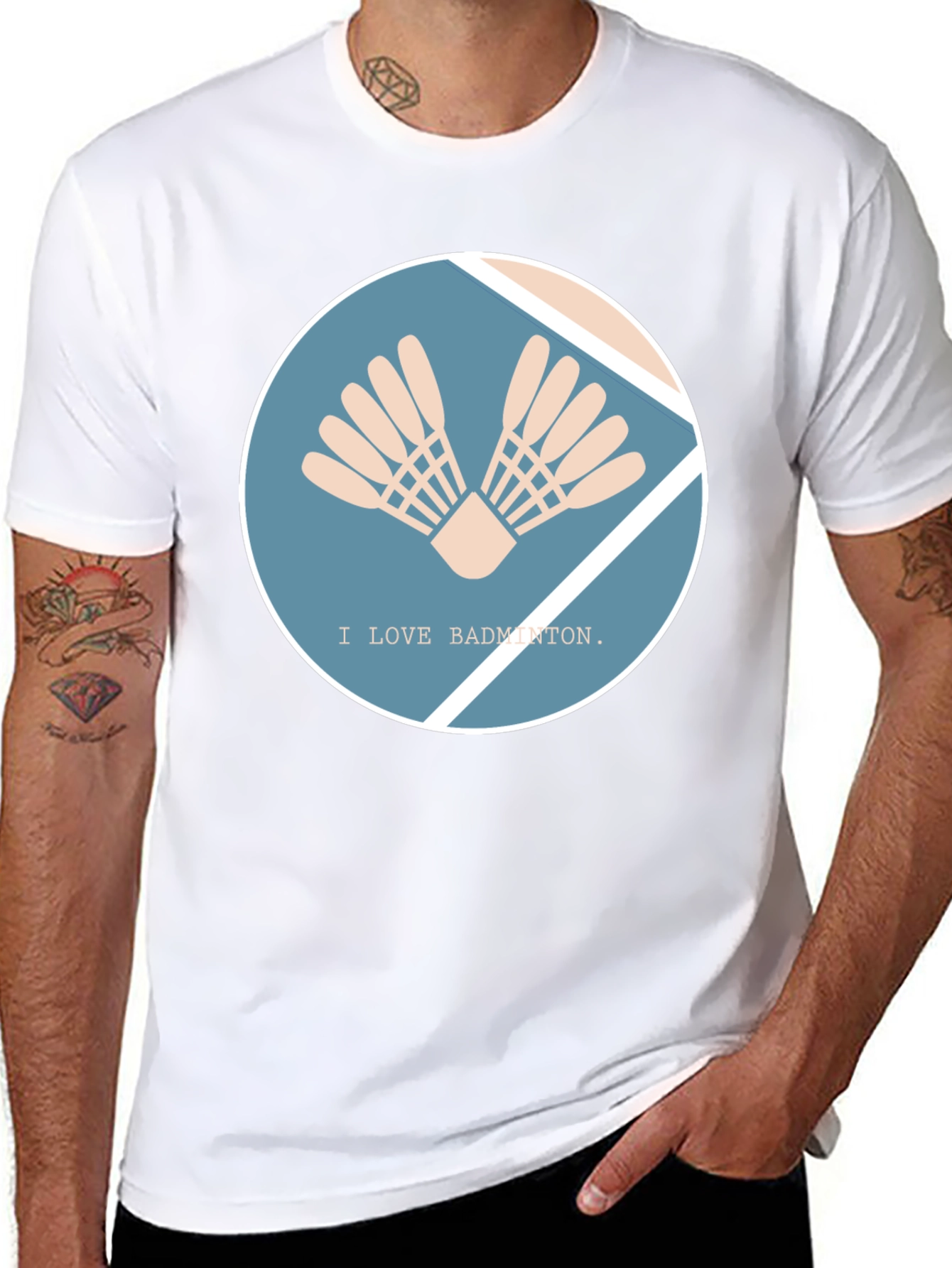 I Love Badminton Graphic Tee - Black