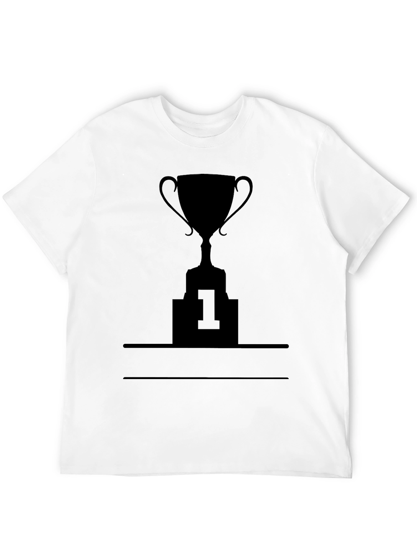 Winners Trophy Graphic Tee - Black Cotton T-Shirt