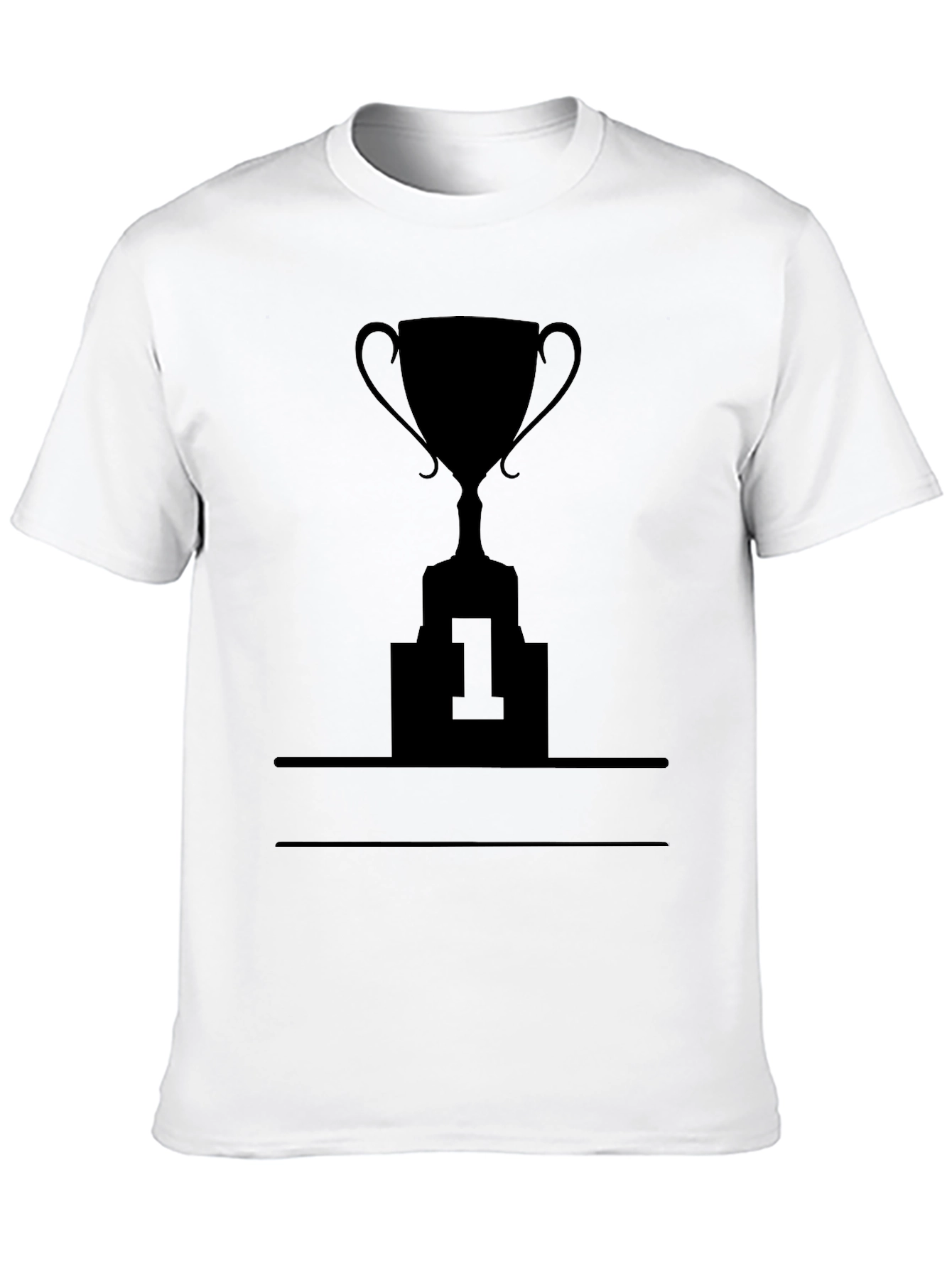 Winners Trophy Graphic Tee - Black Cotton T-Shirt