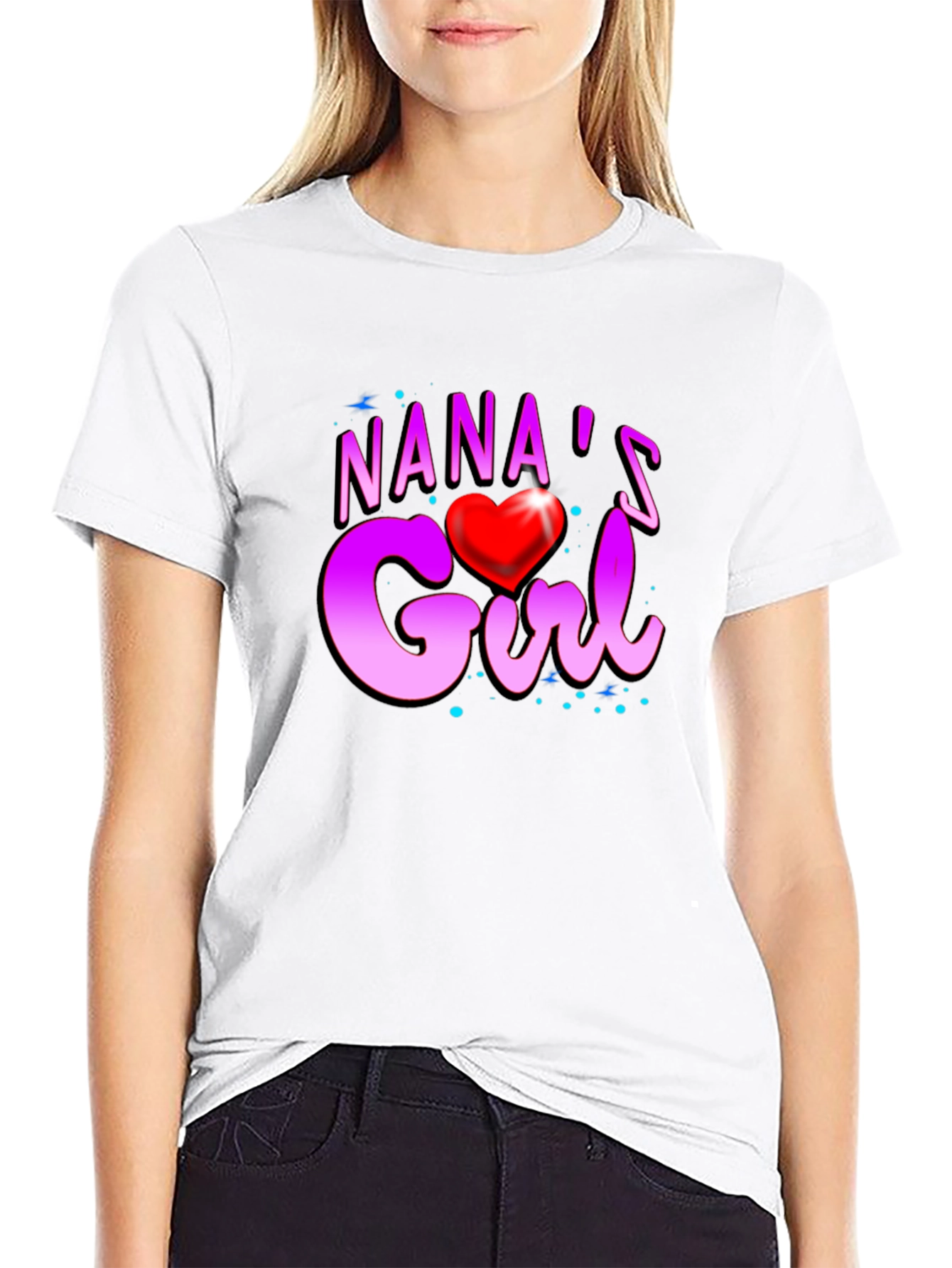 Nanas Girl Heart Graphic T-Shirt