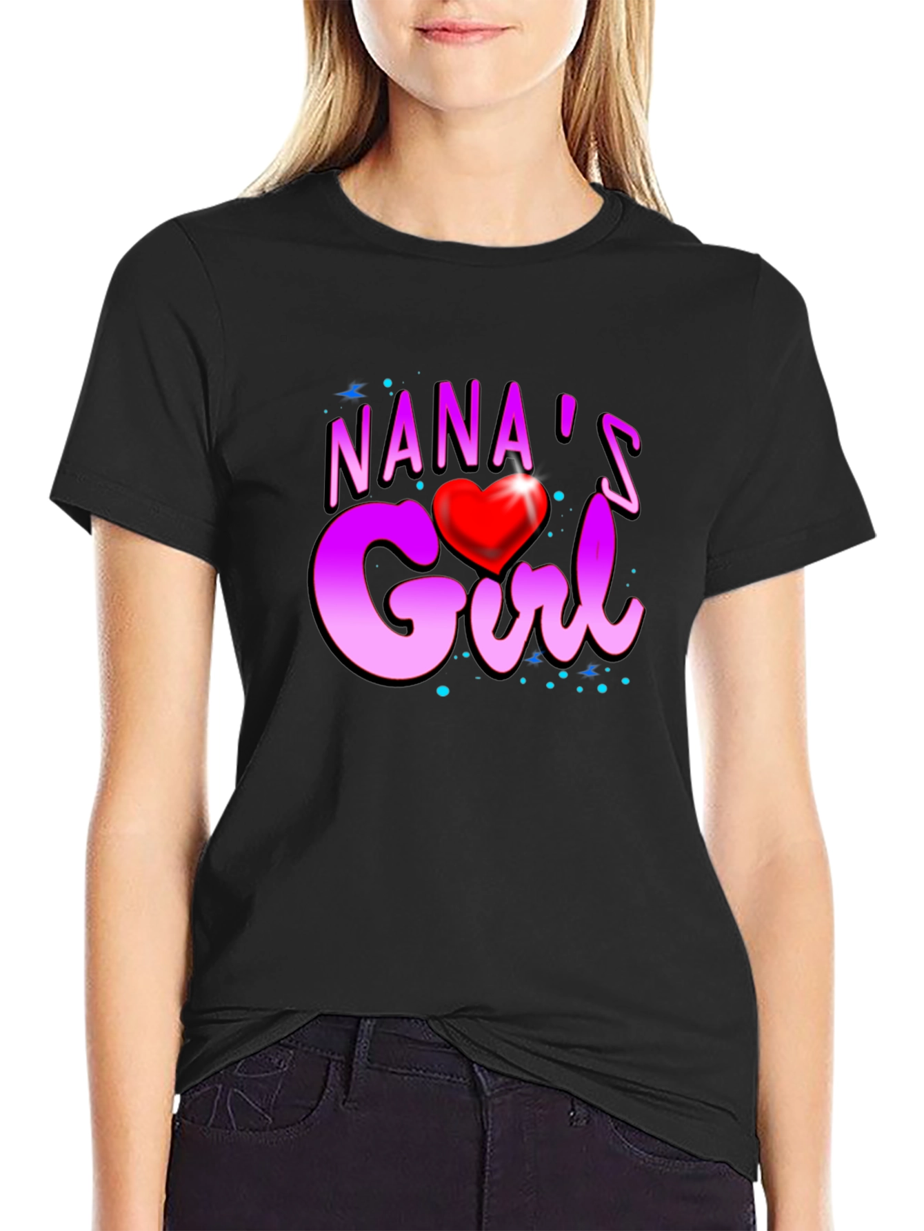 Nanas Girl Heart Graphic T-Shirt