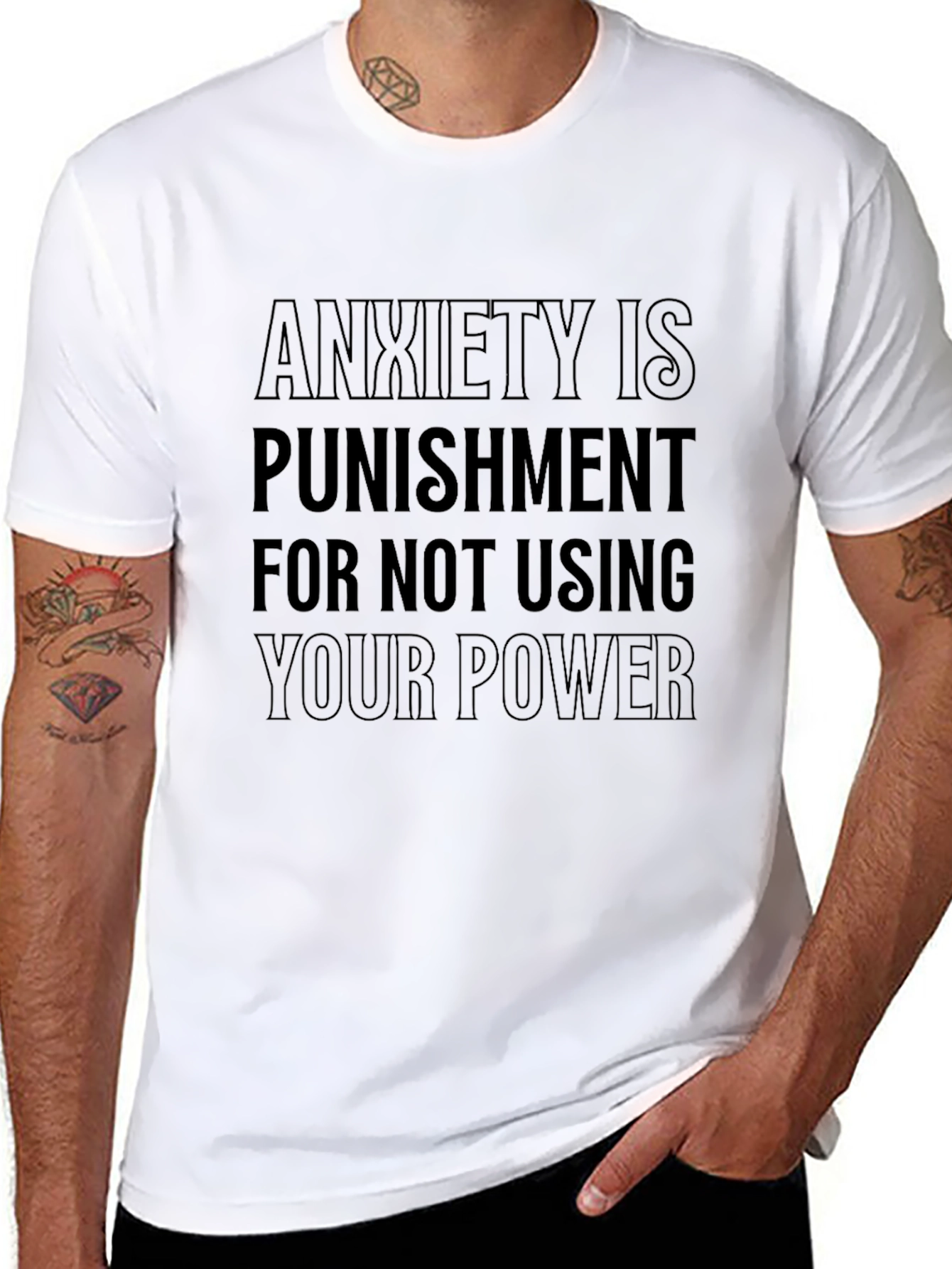 Anxiety Power Tee - Black Graphic T-Shirt