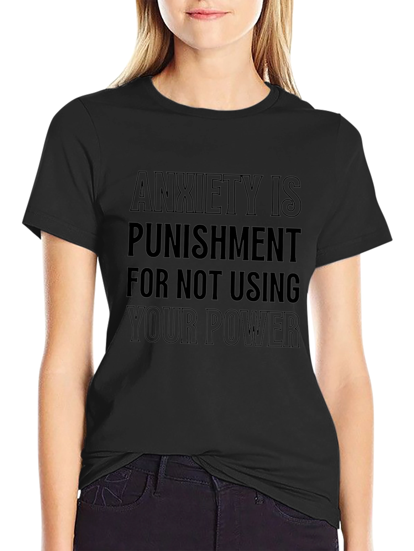 Anxiety Power Tee - Black Graphic T-Shirt