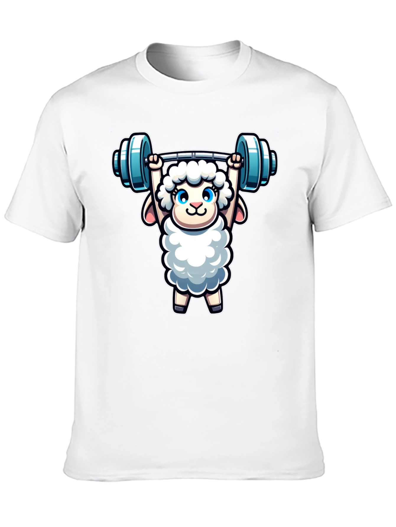 Weightlifting Sheep T-Shirt - Black Cotton