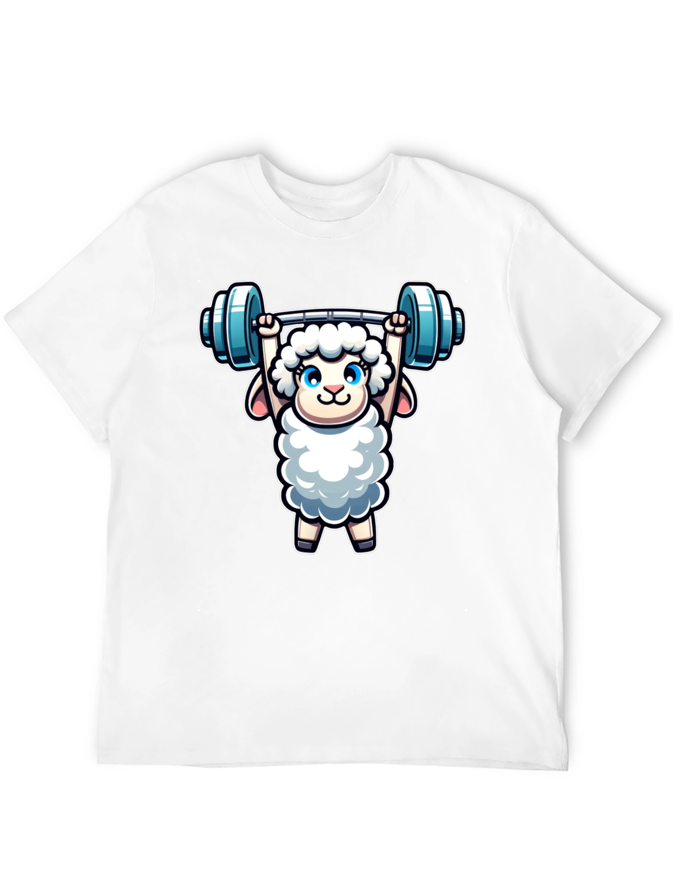 Weightlifting Sheep T-Shirt - Black Cotton