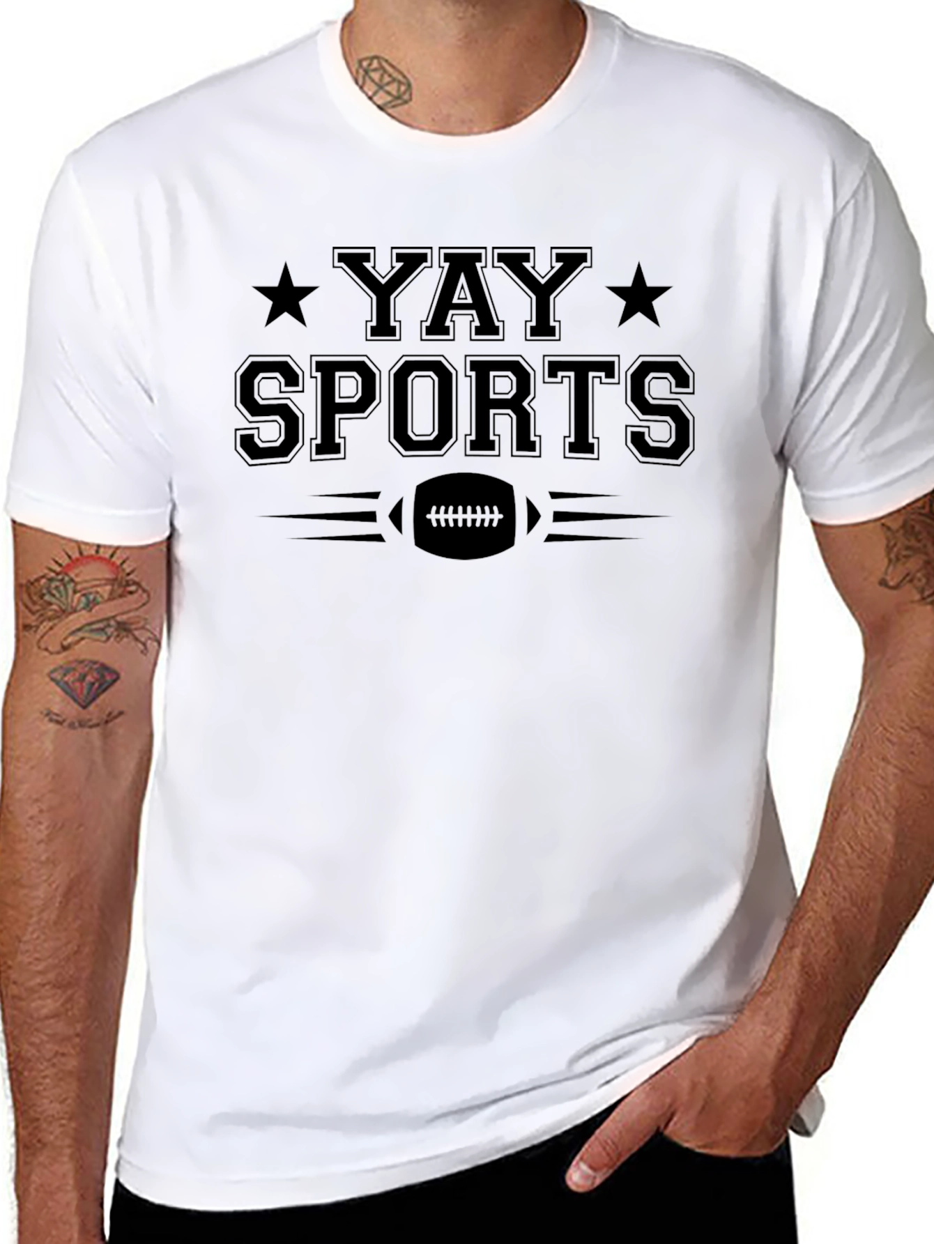 Yay Sports Graphic T-Shirt - Black Cotton Tee