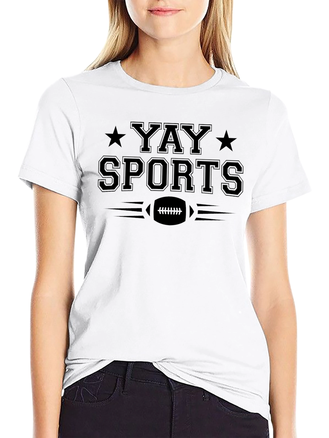 Yay Sports Graphic T-Shirt - Black Cotton Tee