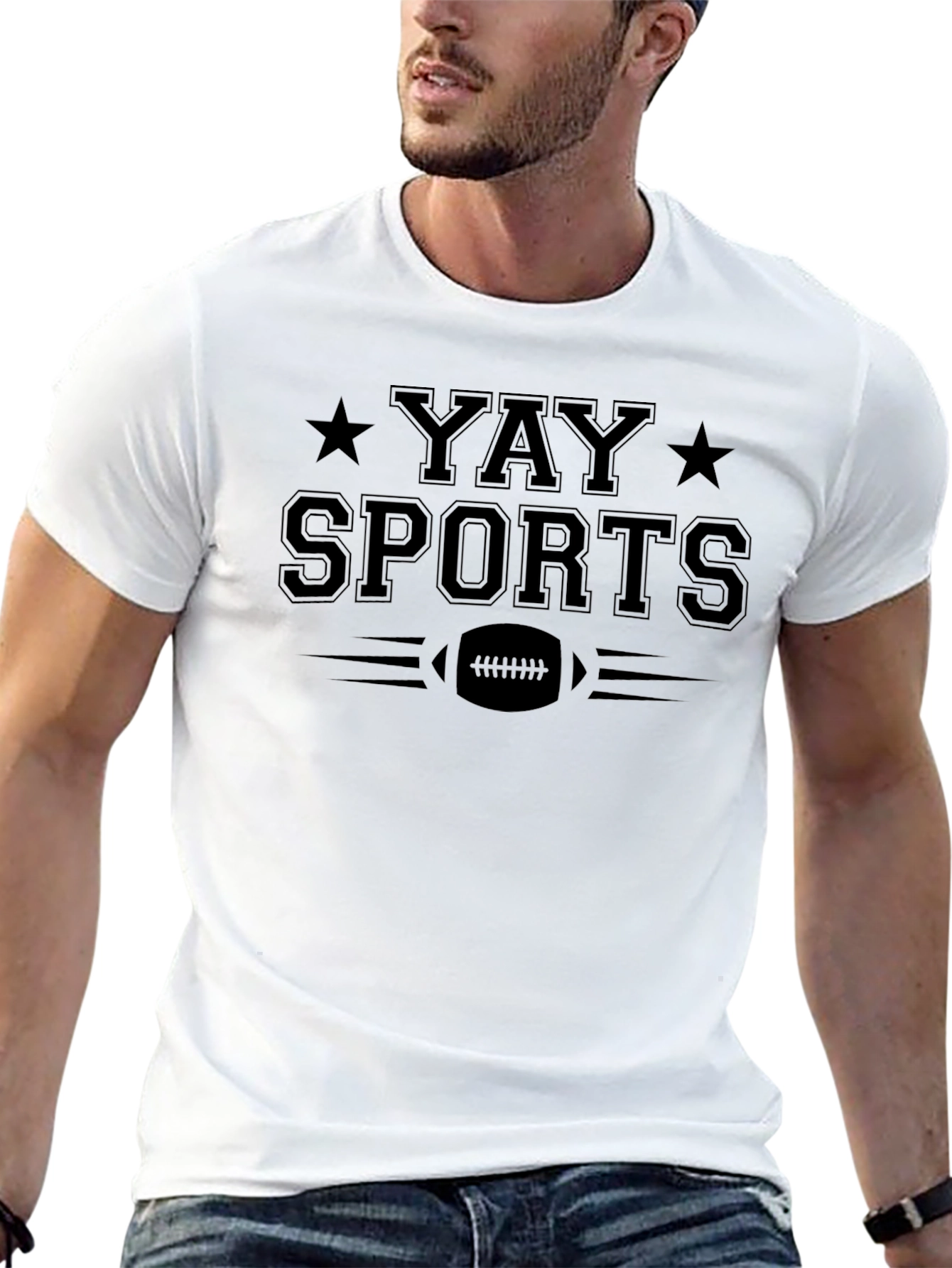 Yay Sports Graphic T-Shirt - Black Cotton Tee